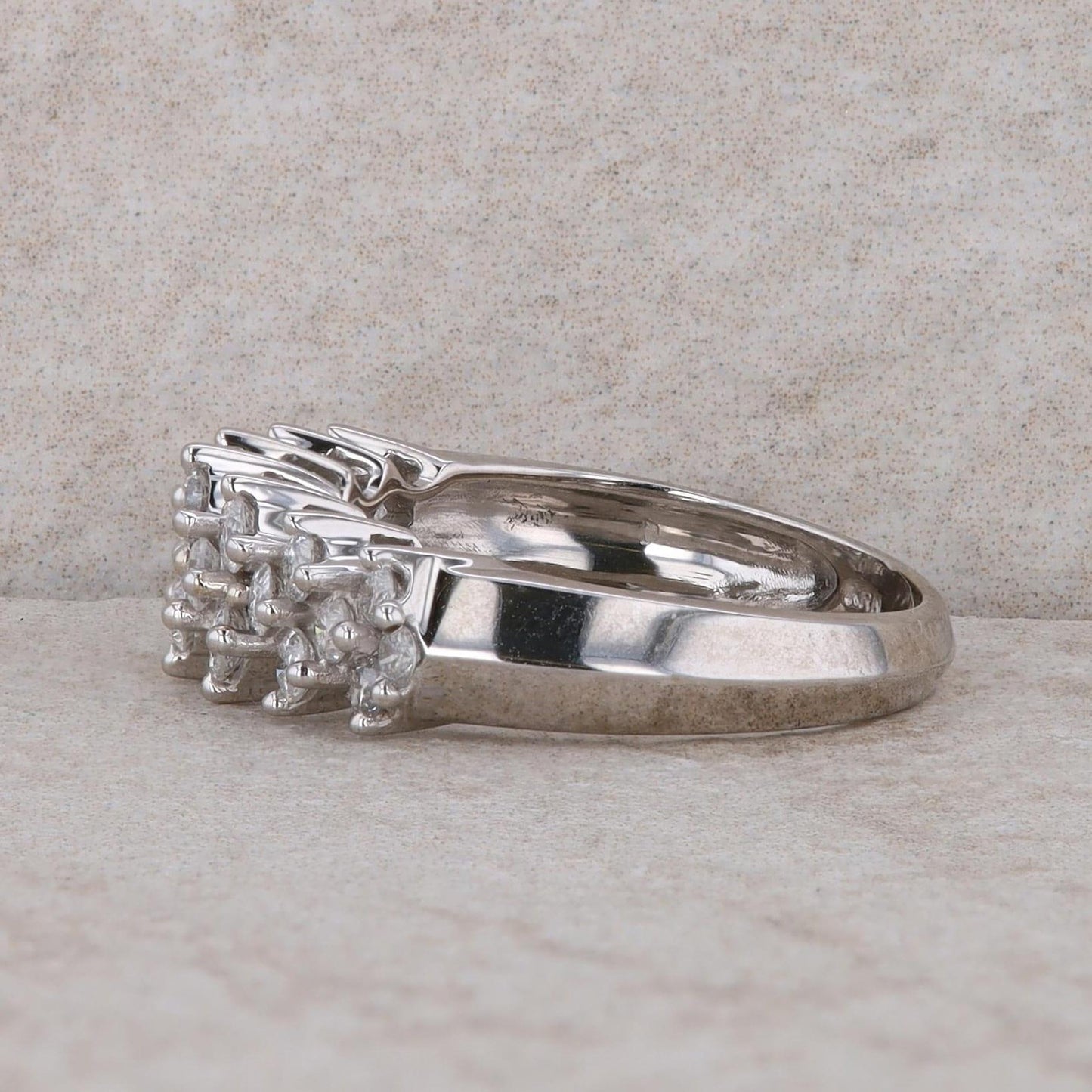 14k White Gold Diamond Band Ring