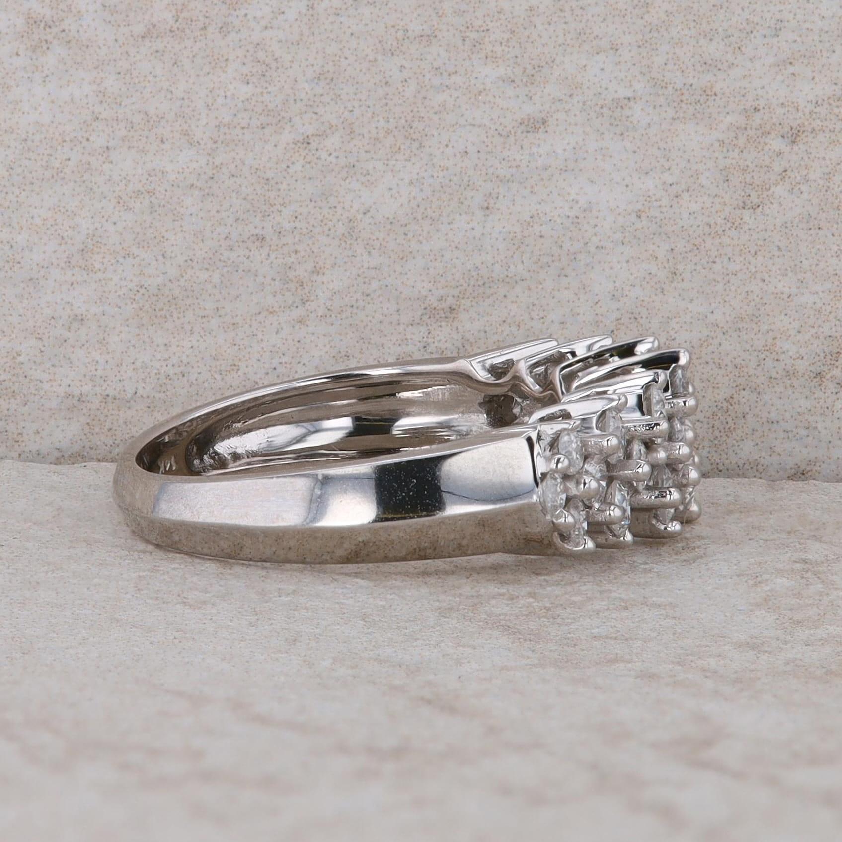 14k White Gold Diamond Band Ring