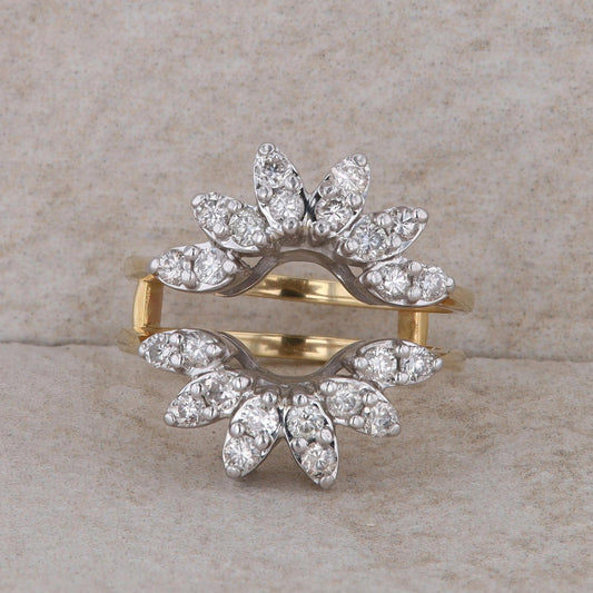 14k Two Tone Diamond Burst Ring Enhancer 6.44g