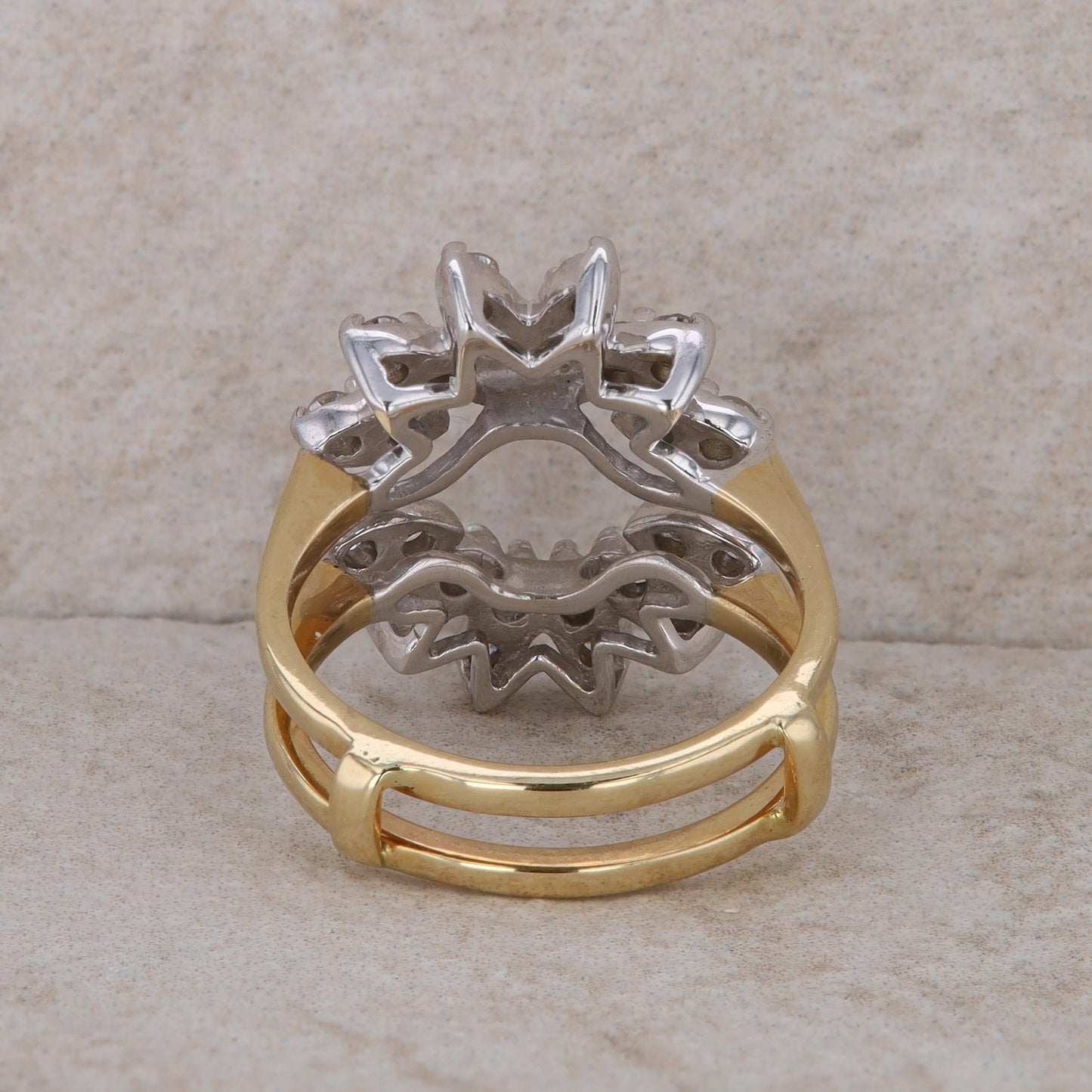 14k Two Tone Diamond Burst Ring Enhancer 6.44g