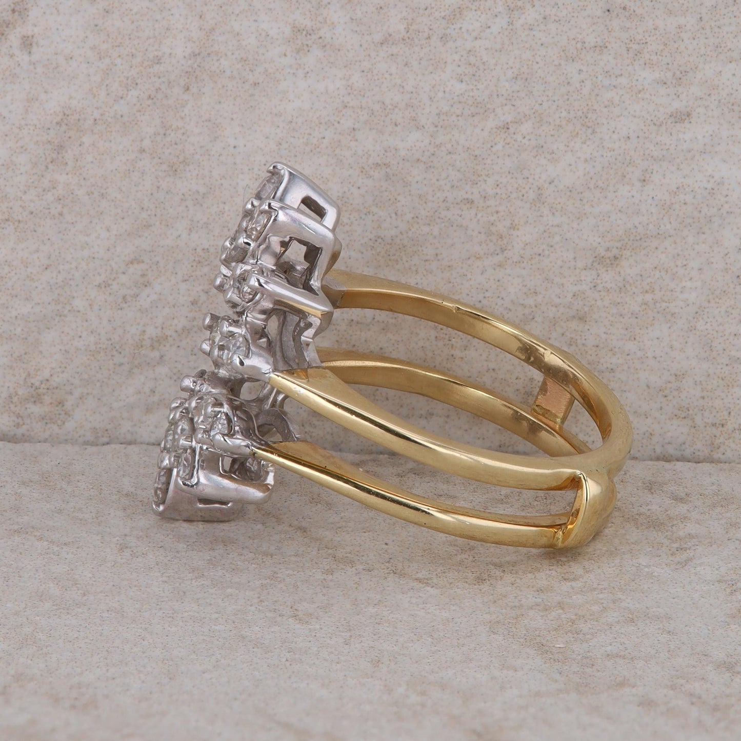 14k Two Tone Diamond Burst Ring Enhancer 6.44g