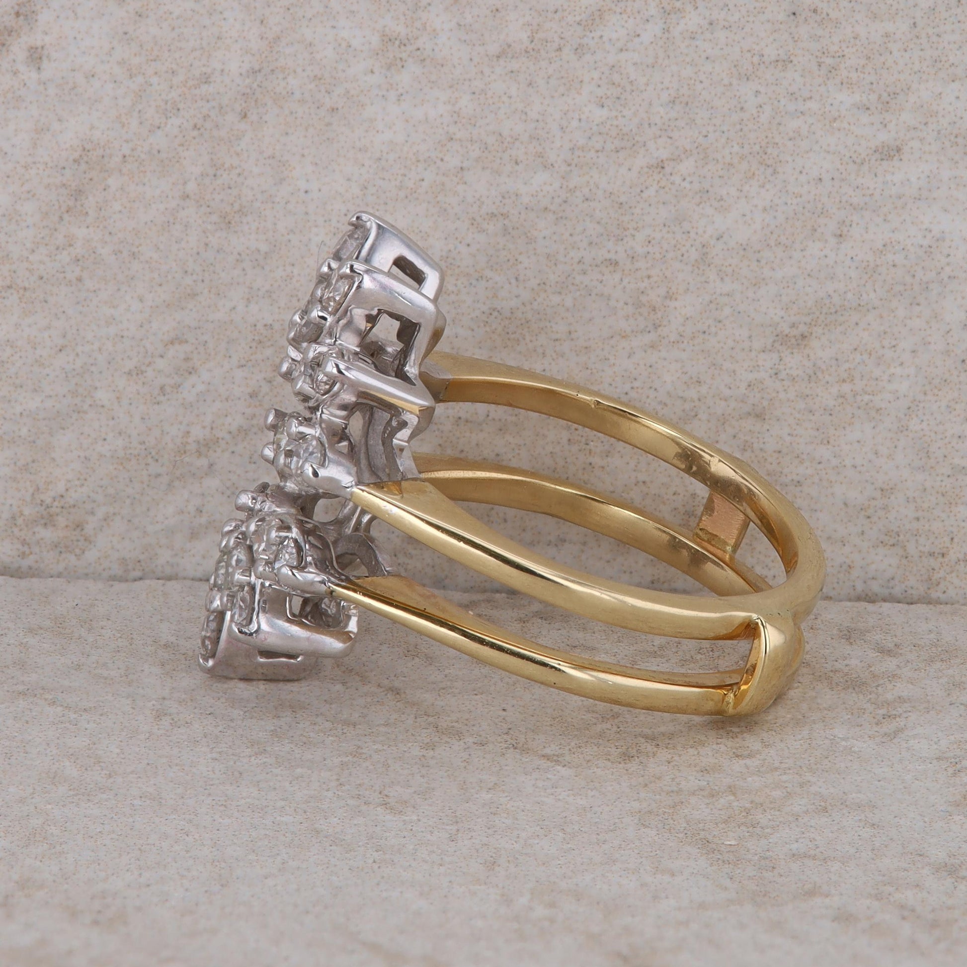 14k Two Tone Diamond Burst Ring Enhancer 6.44g