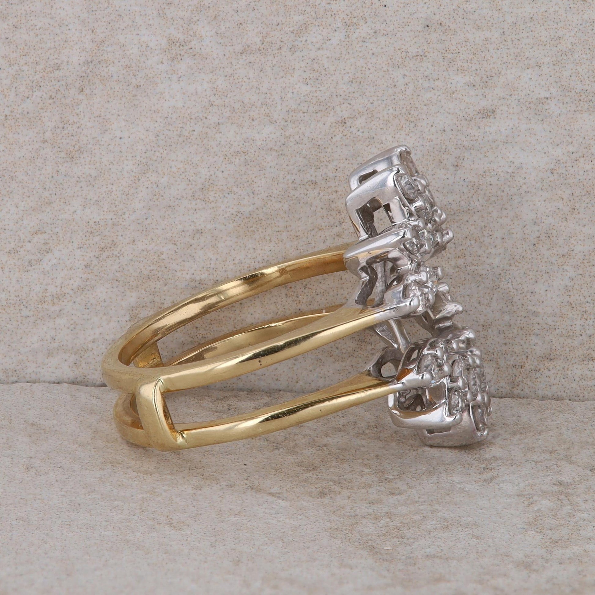 14k Two Tone Diamond Burst Ring Enhancer 6.44g