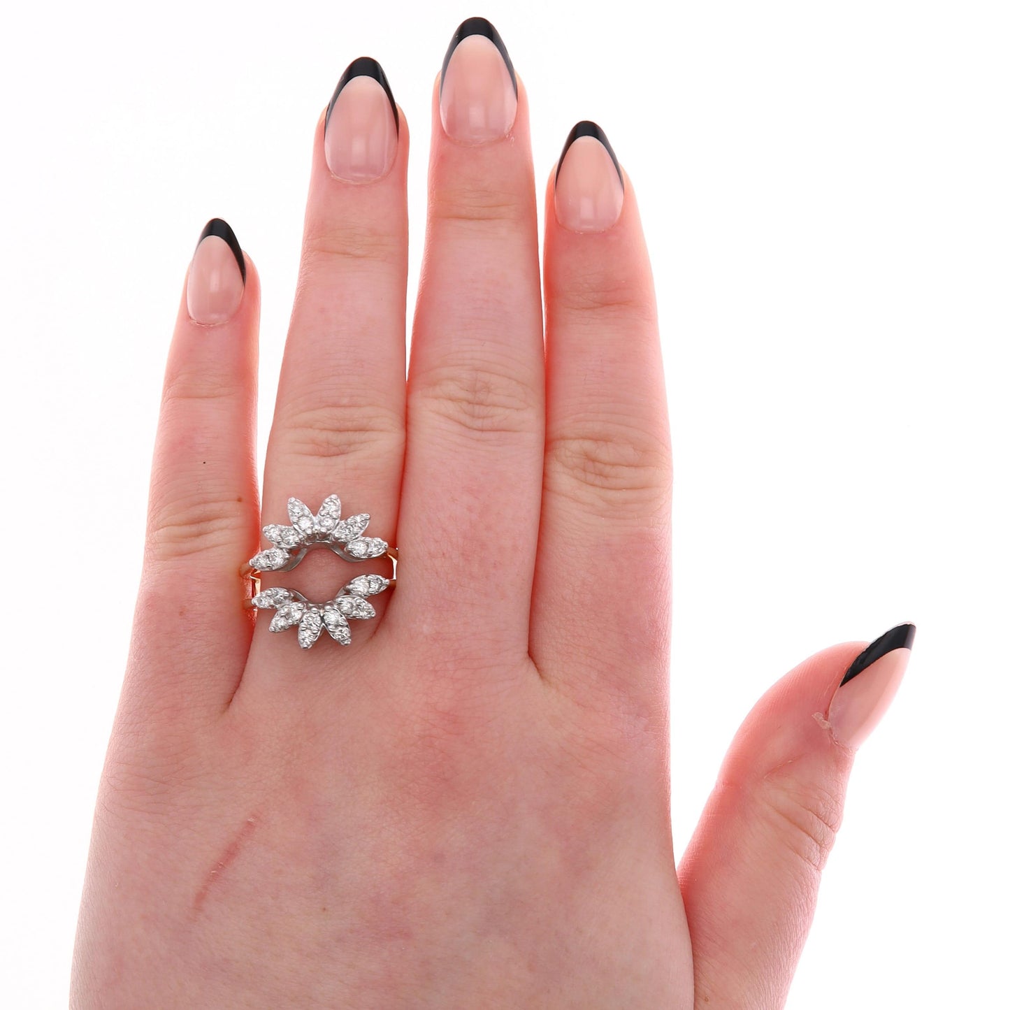 14k Two Tone Diamond Burst Ring Enhancer 6.44g