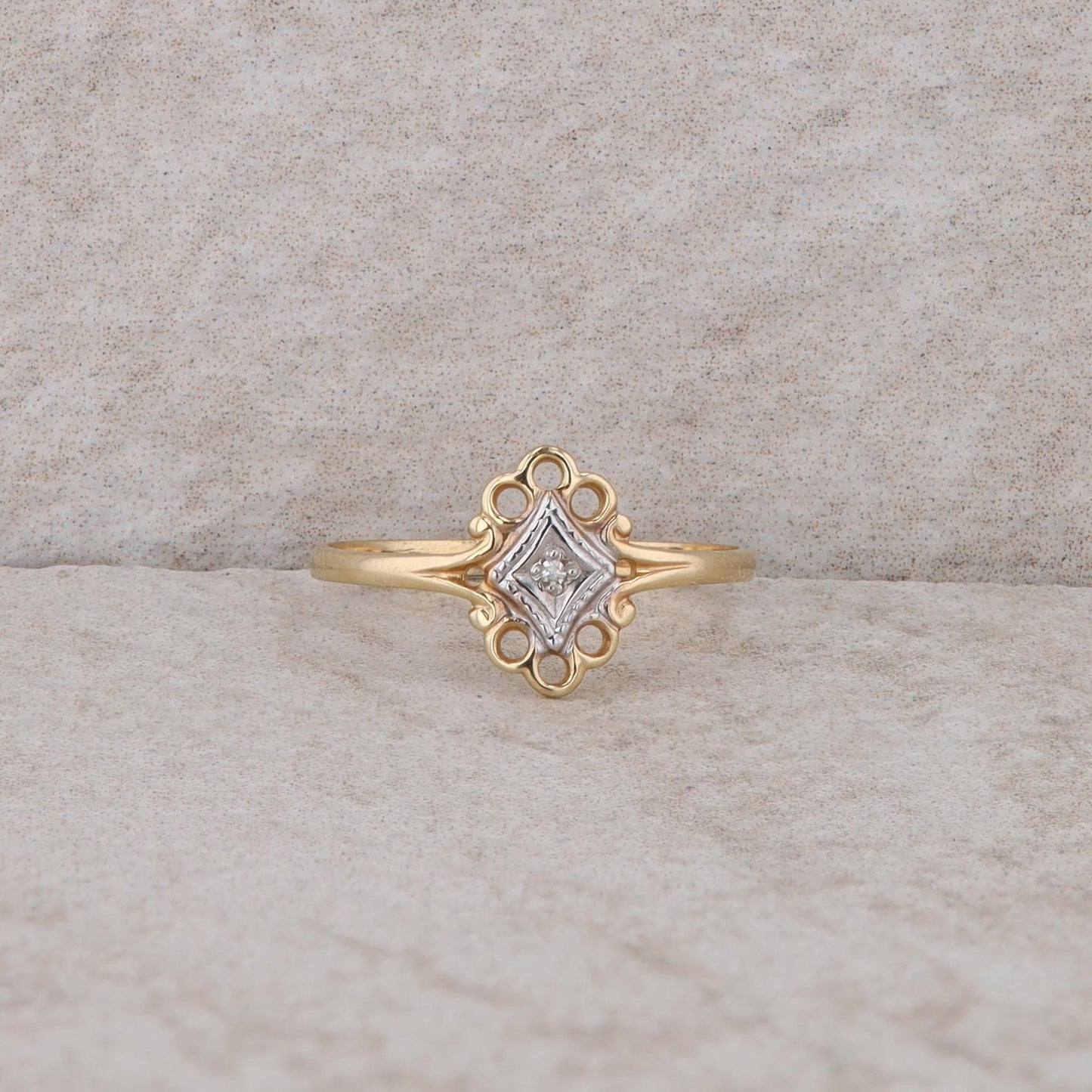 10k Yellow Gold Diamond Pinky Ring