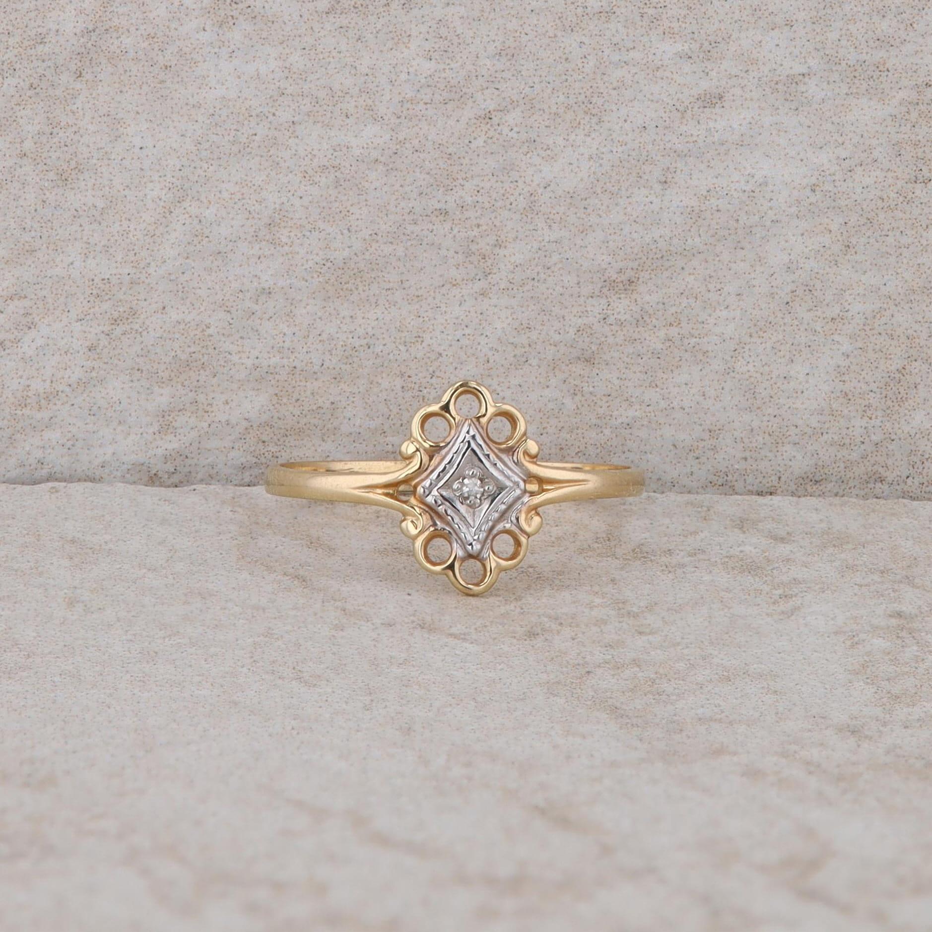 10k Yellow Gold Diamond Pinky Ring