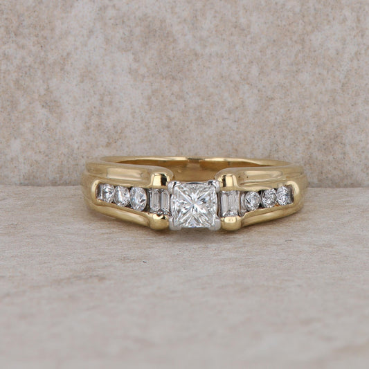 14k Yellow Gold Diamond Engagement Ring