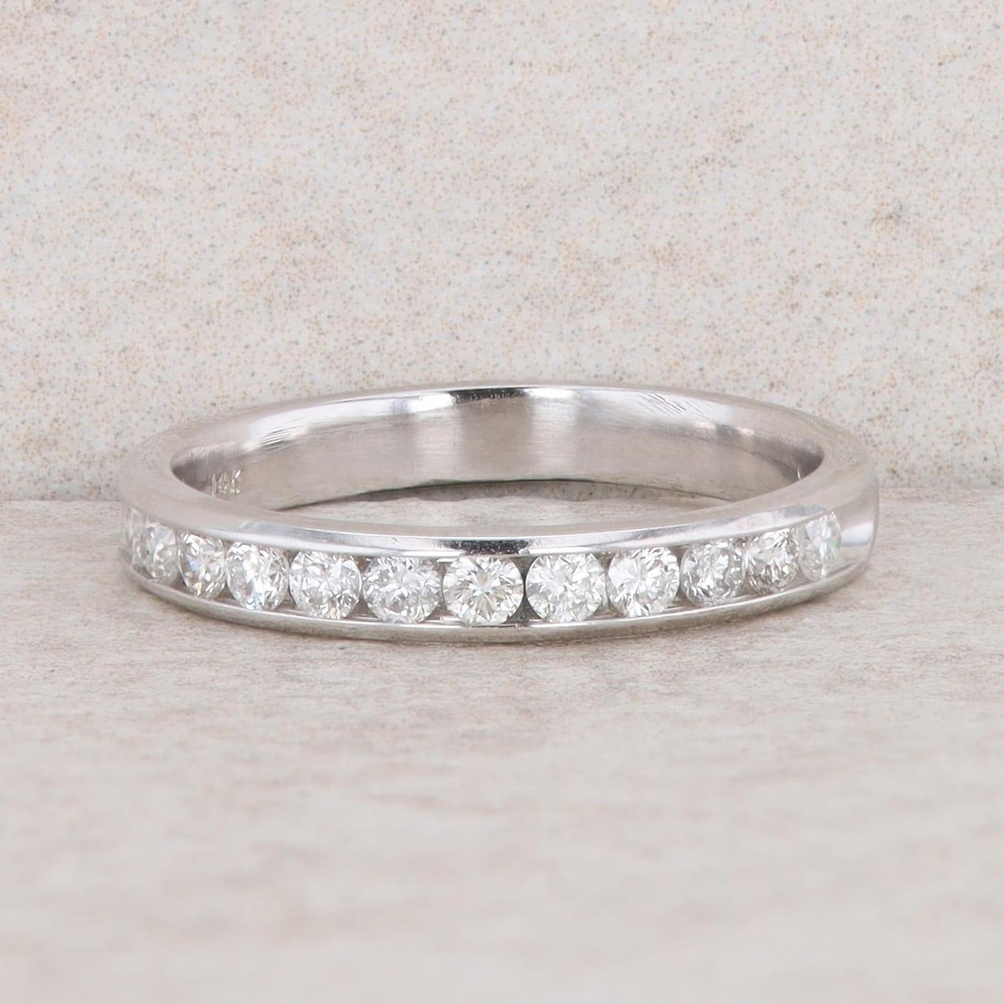 14k White Gold Diamond Channel Set Band