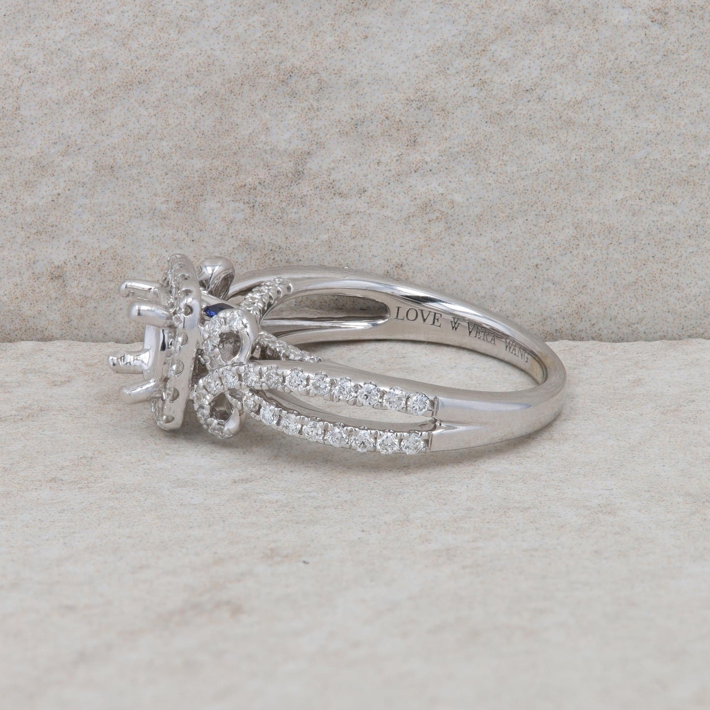 14k White Gold Diamond Infinity/Bow Semi Mount Engagement Ring