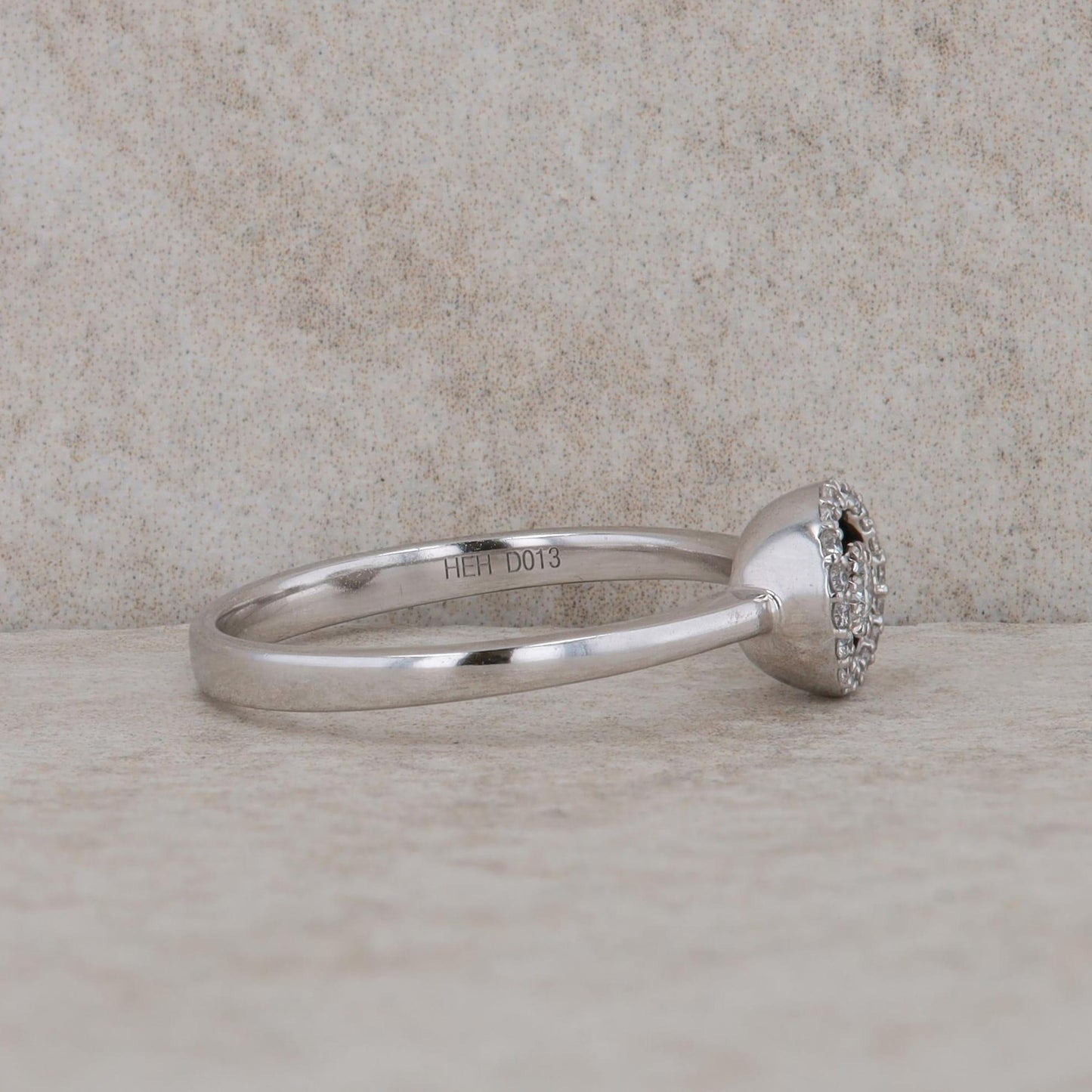 14k White Gold Diamond Halo Style Ring