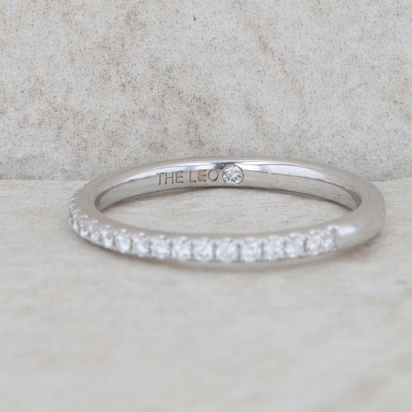 14k White Gold Diamond LEO Band