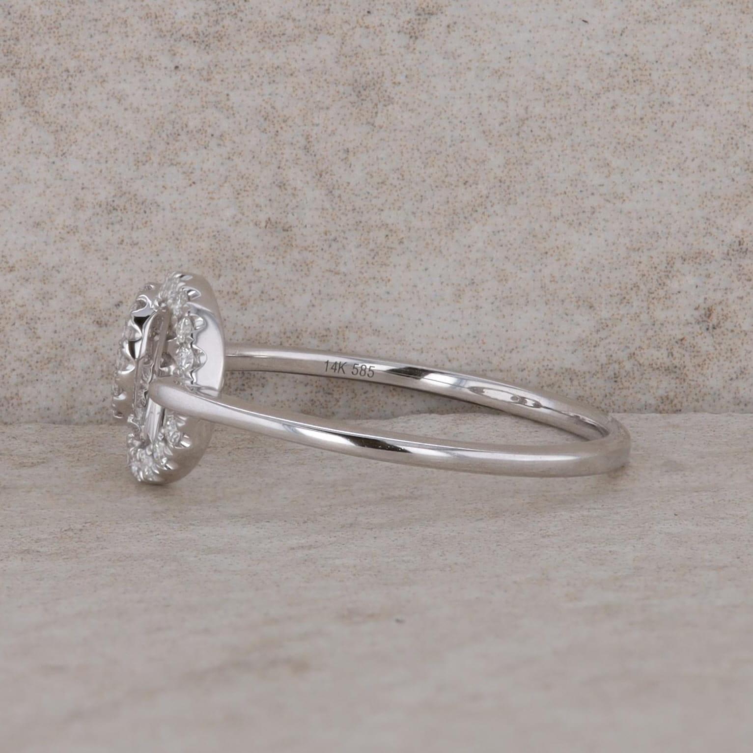 14k White Gold Diamond Interlocking Circle Ring