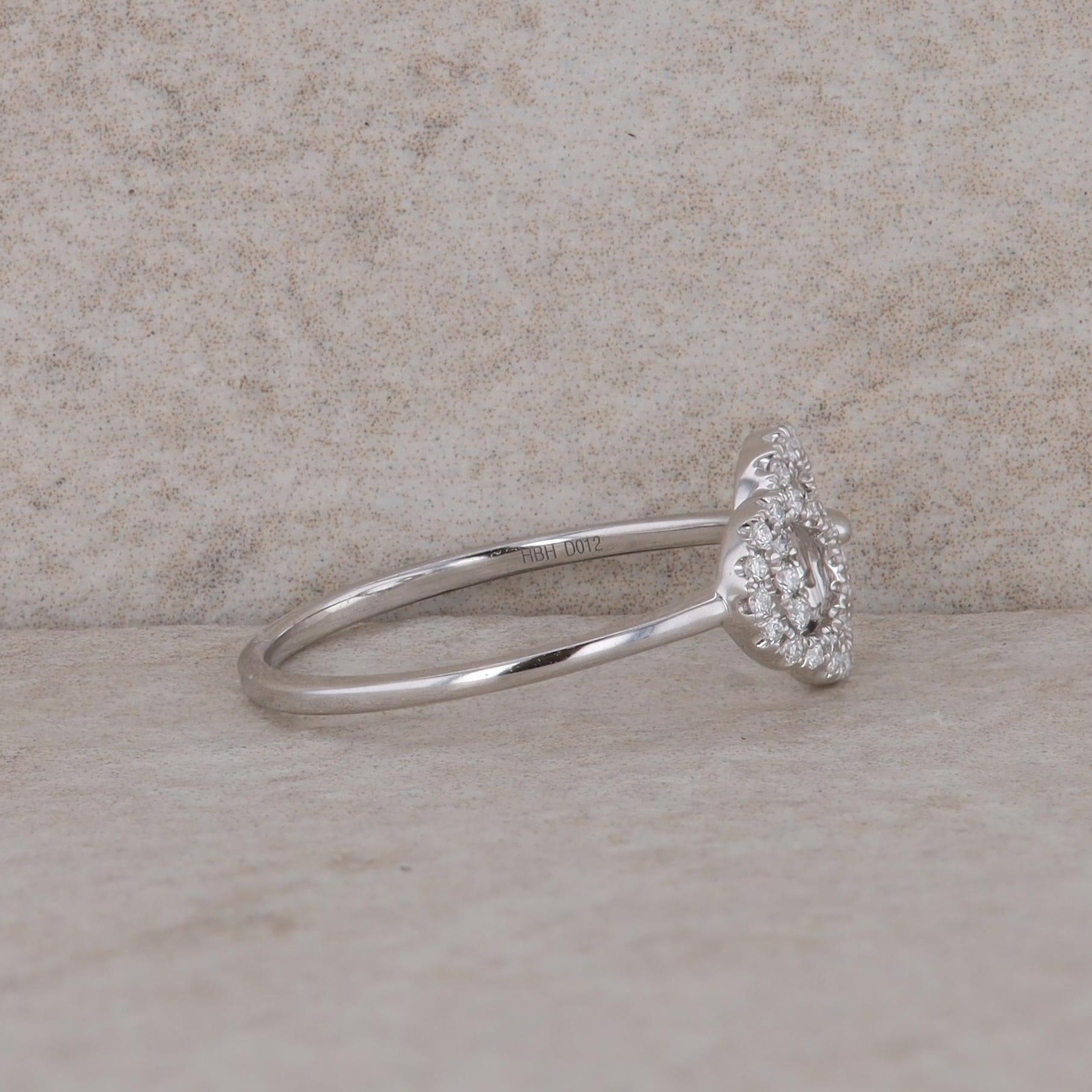 14k White Gold Diamond Interlocking Circle Ring