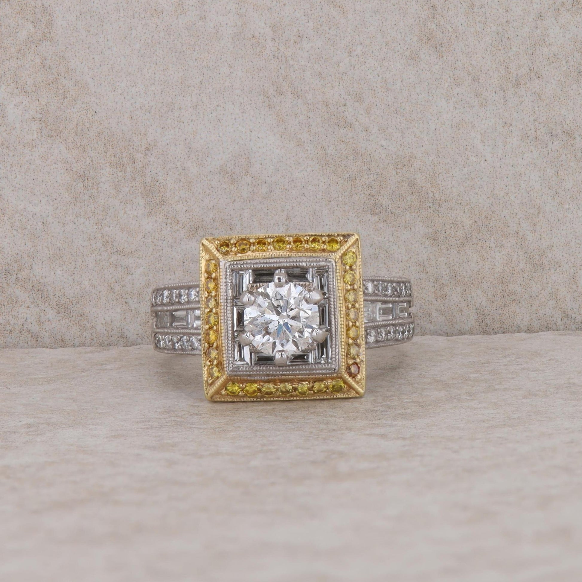 18k Two Tone Diamond Fashion Ring