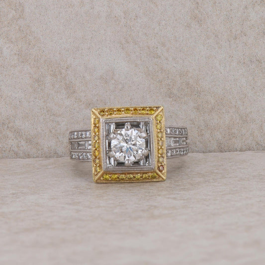 18k Two Tone Diamond Fashion Ring