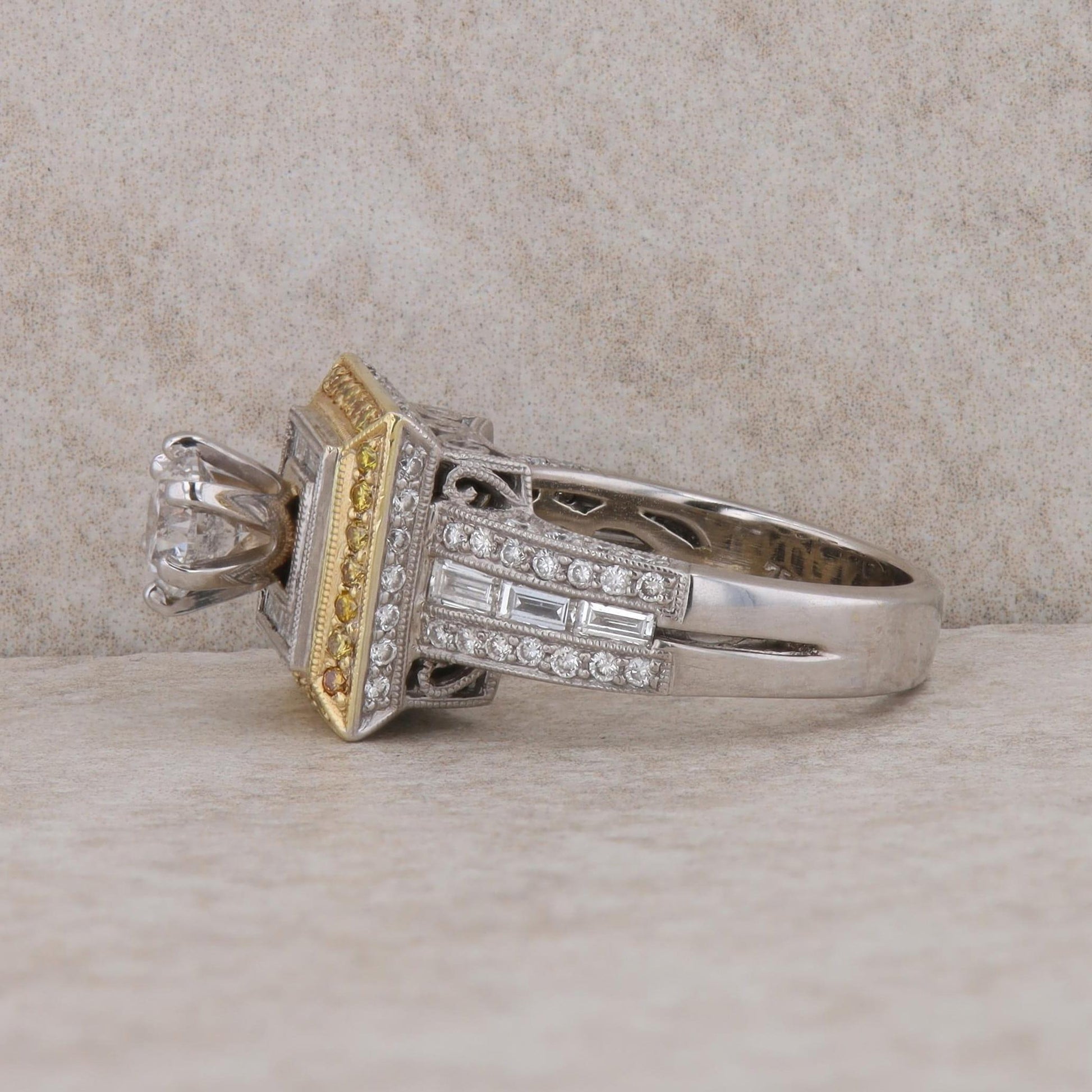 18k Two Tone Diamond Fashion Ring