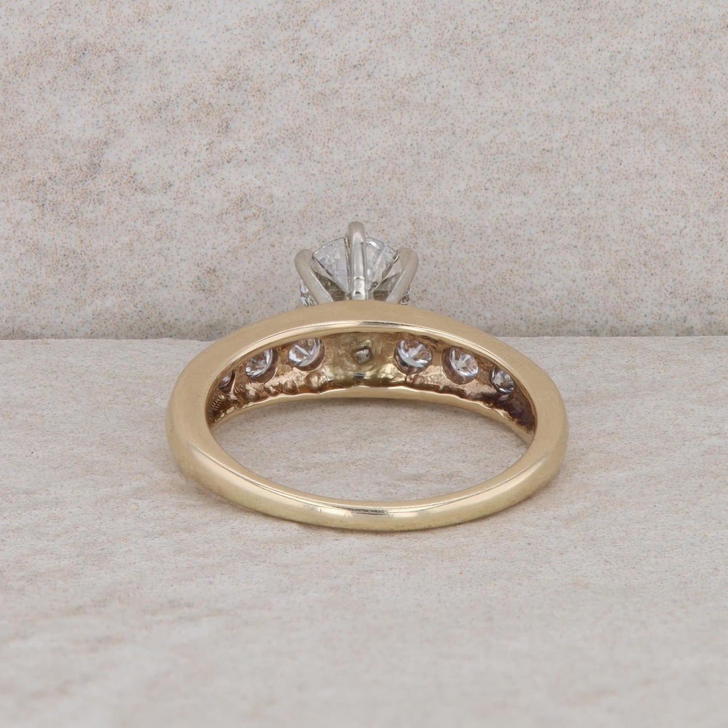 14k Yellow Gold Round Diamond Engagement Ring