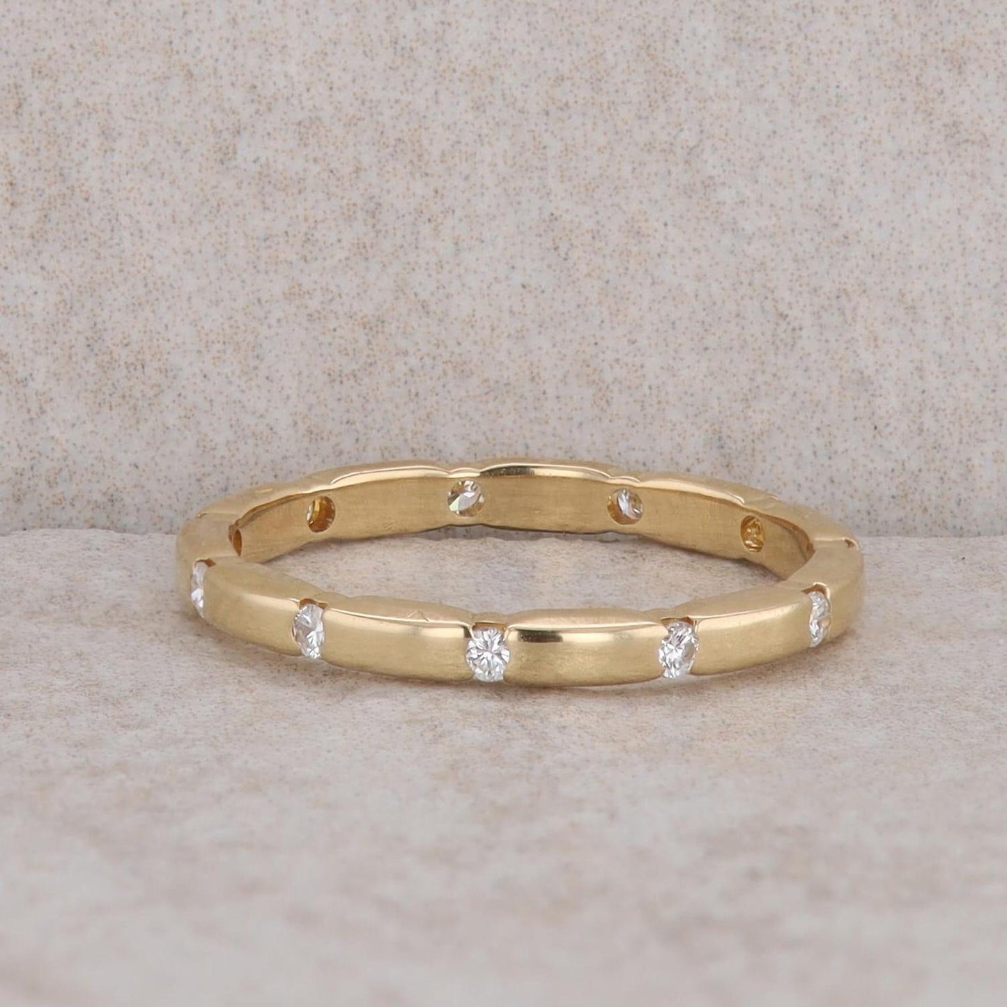 18k Yellow Gold Diamond Station Band