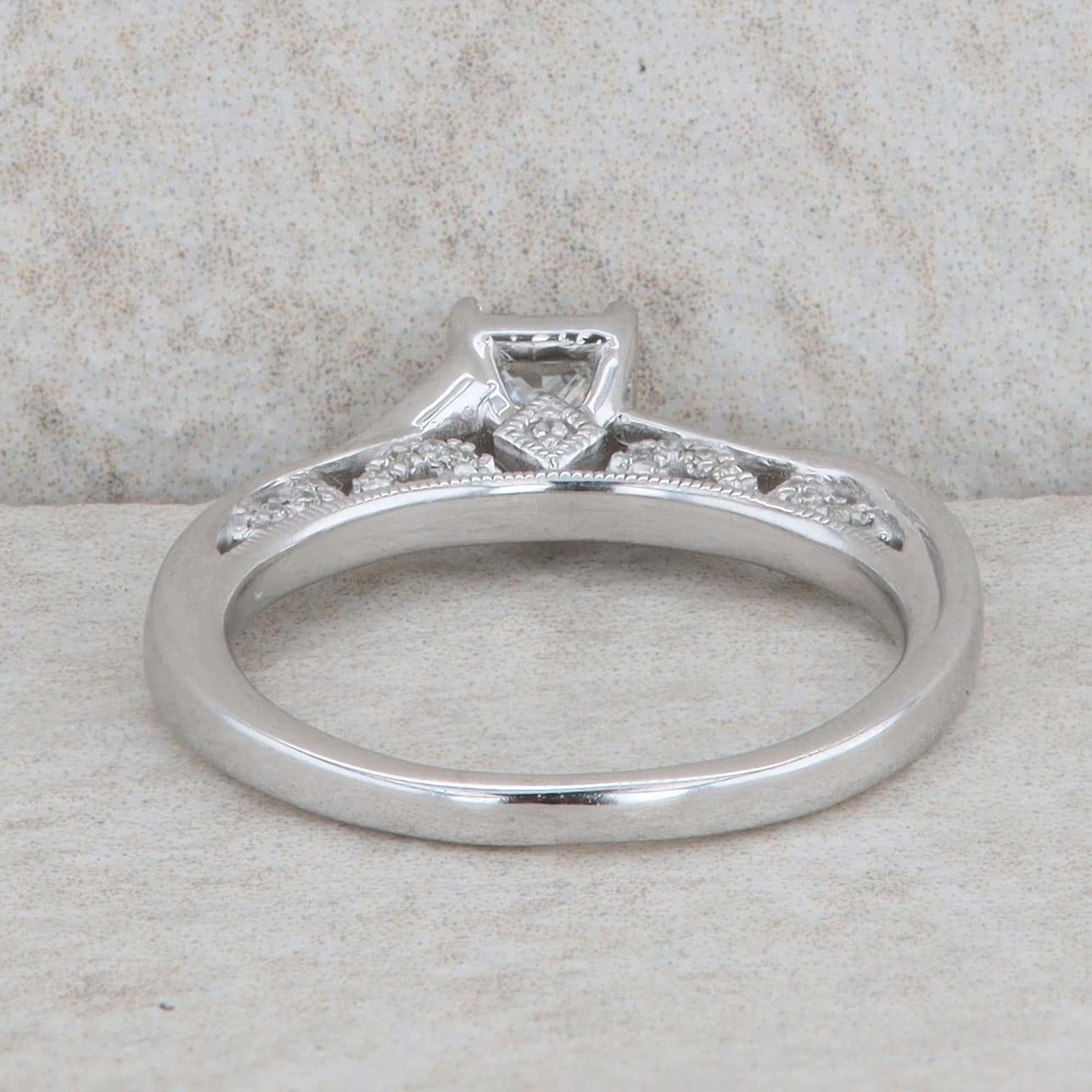 14k White Gold Princess Cut Diamond Engagement Ring