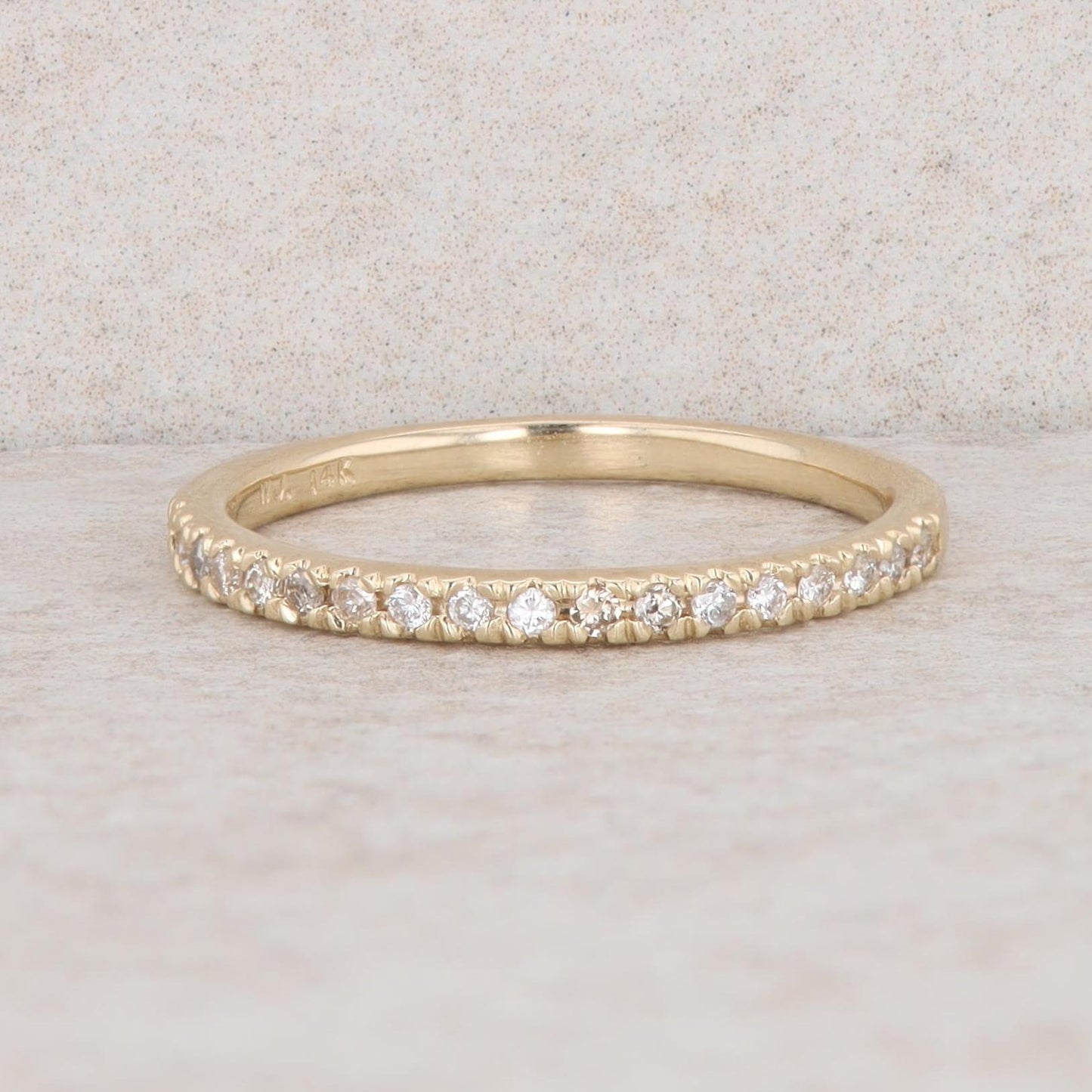 14k Yellow Gold Diamond Prong Set Band