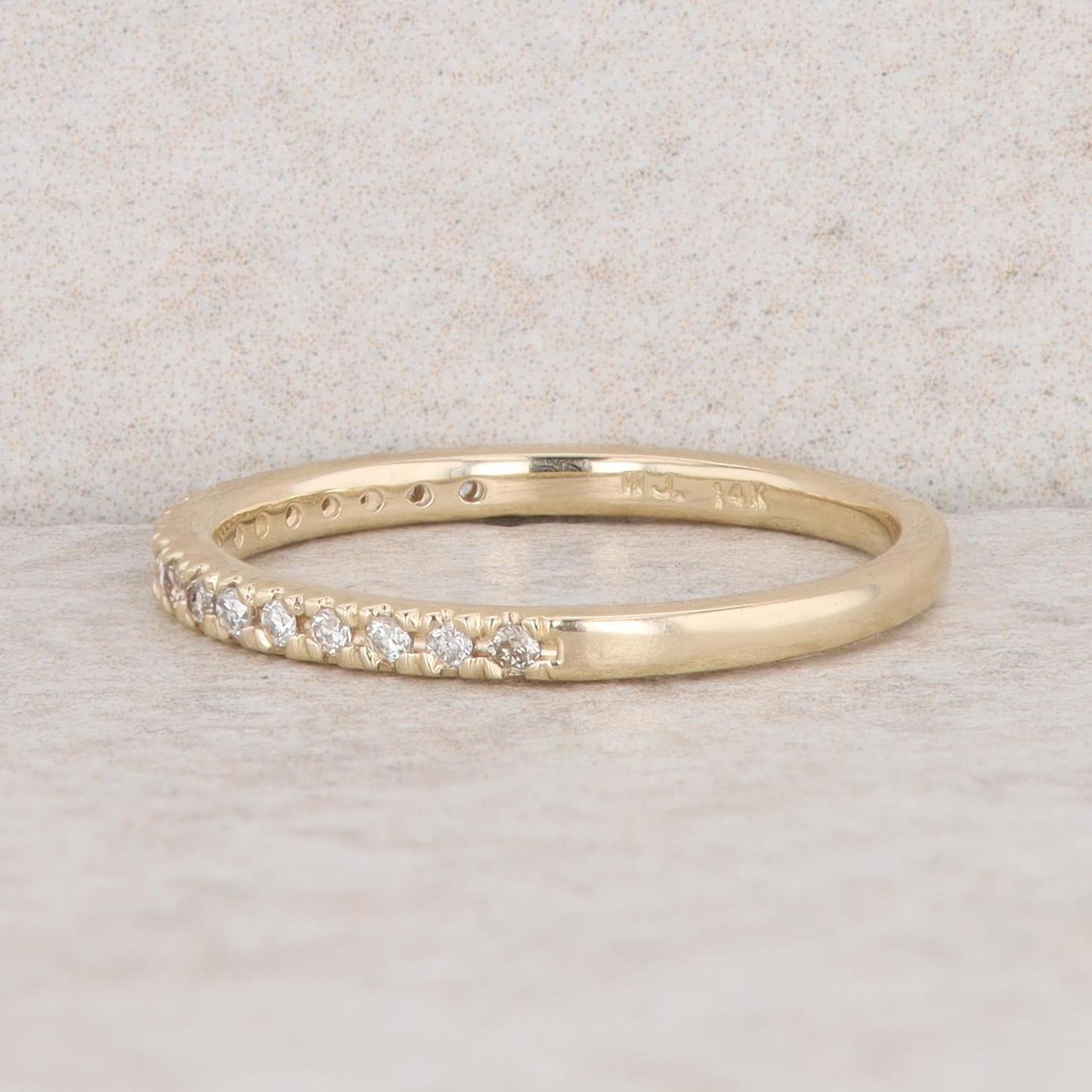 14k Yellow Gold Diamond Prong Set Band