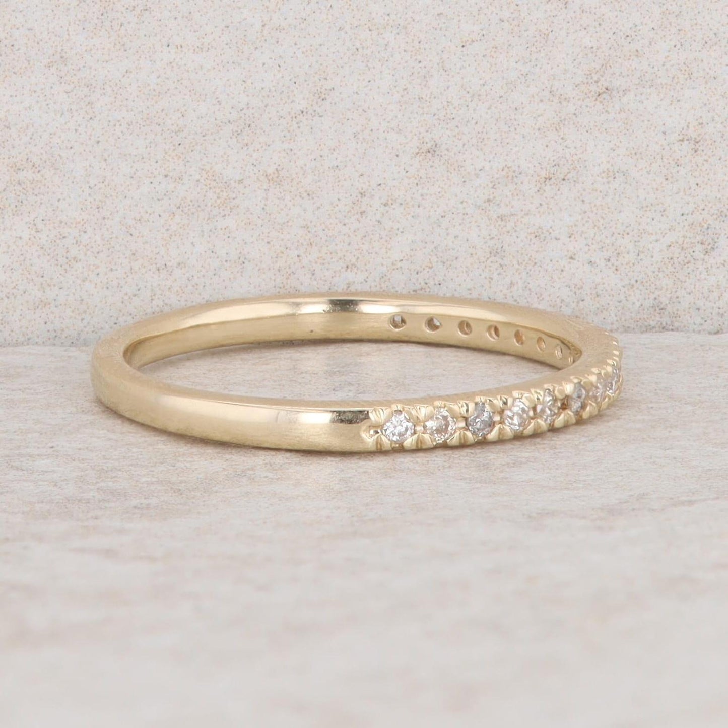 14k Yellow Gold Diamond Prong Set Band