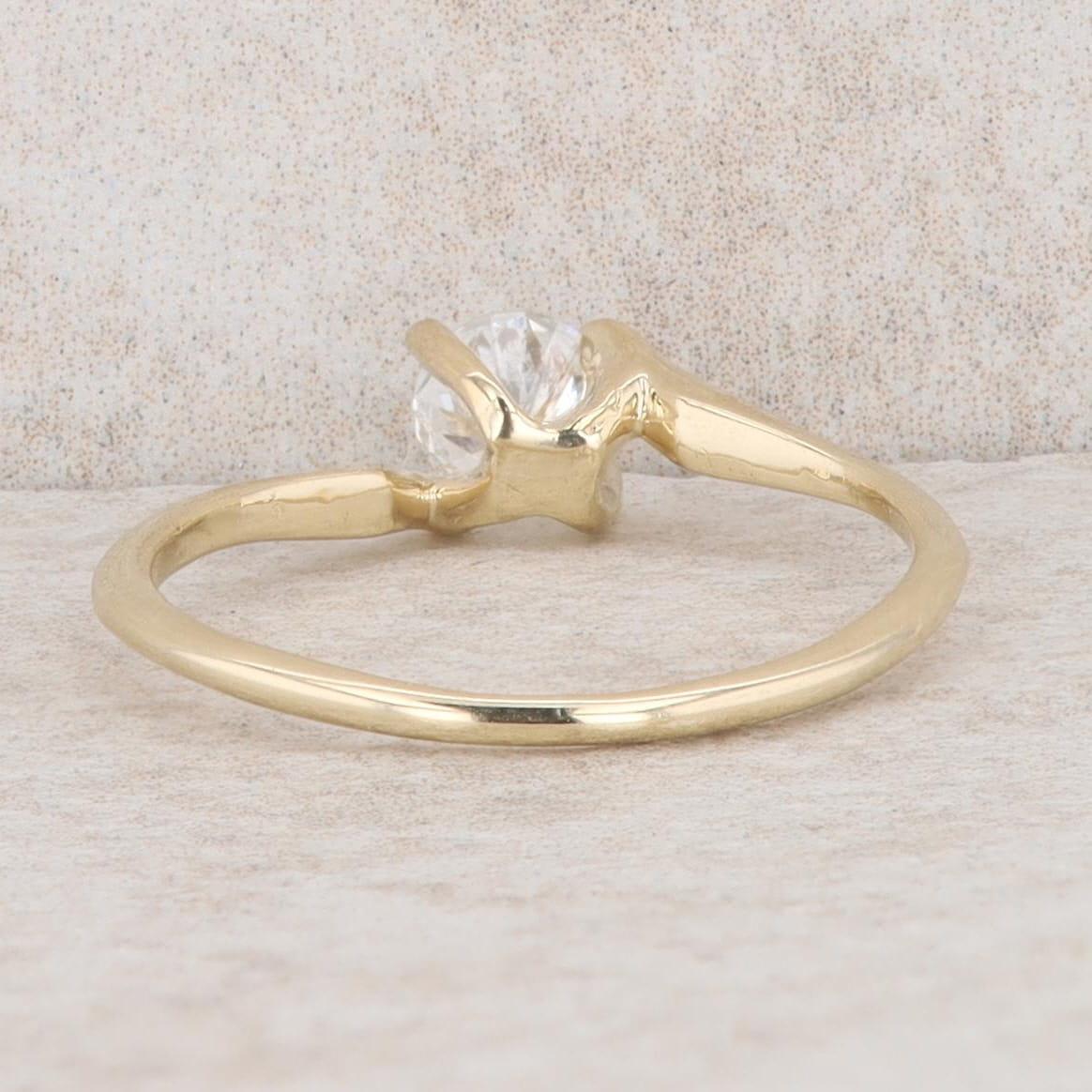 14k Yellow Gold Round Solitaire Engagement Ring