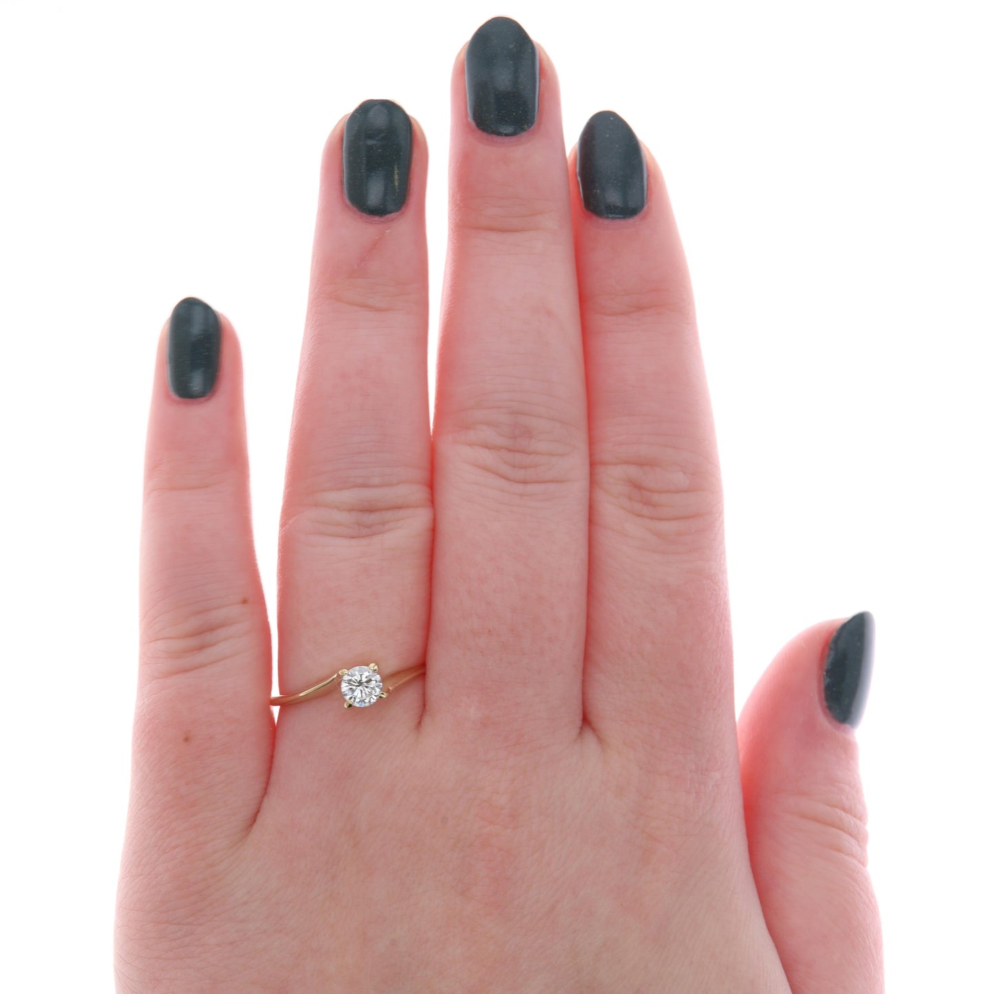 14k Yellow Gold Round Solitaire Engagement Ring