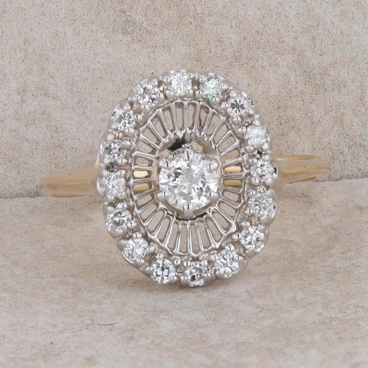 14k Yellow Gold 0.54 Carat Diamond Dinner Ring