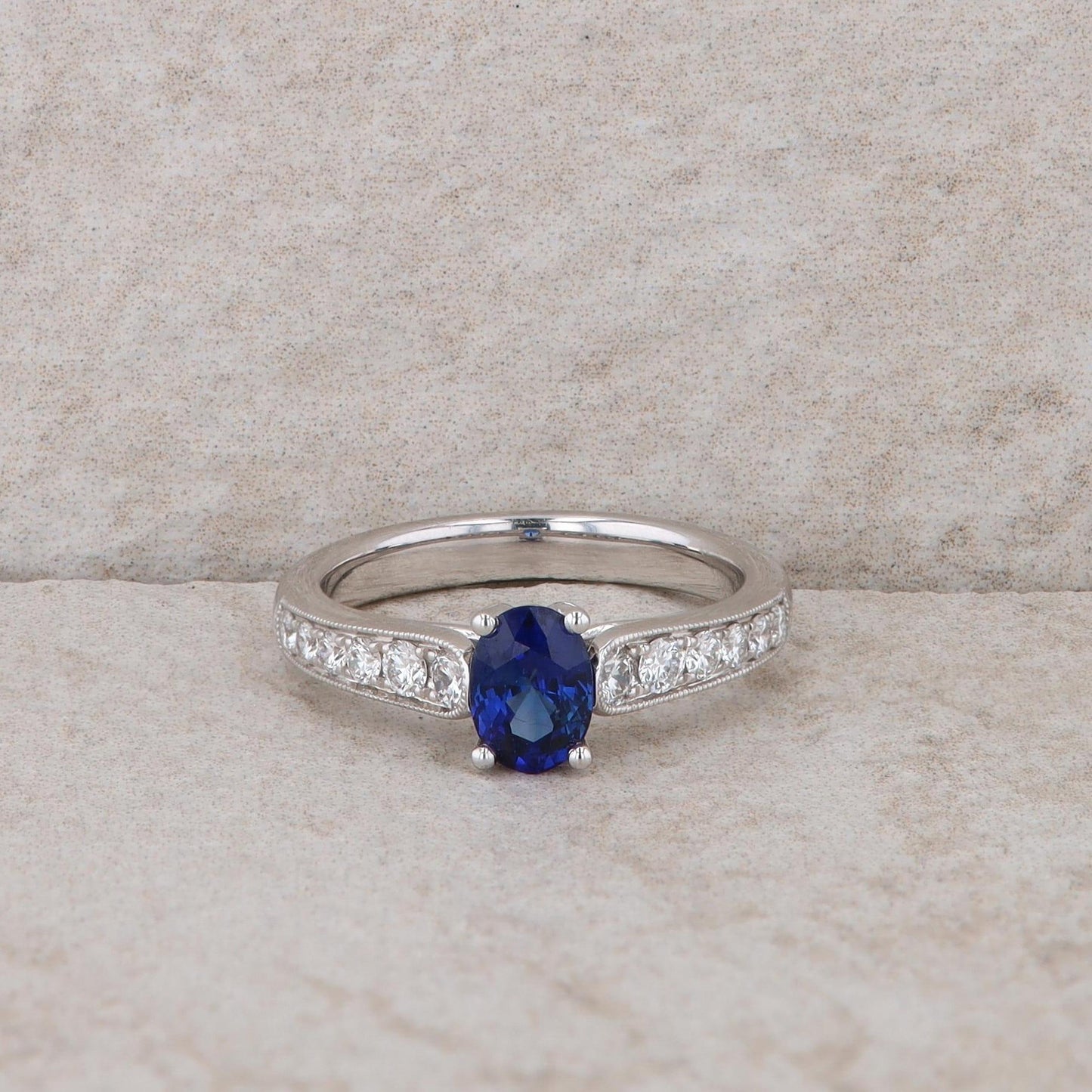 Spark 18k White Gold Sapphire and Diamond Ring