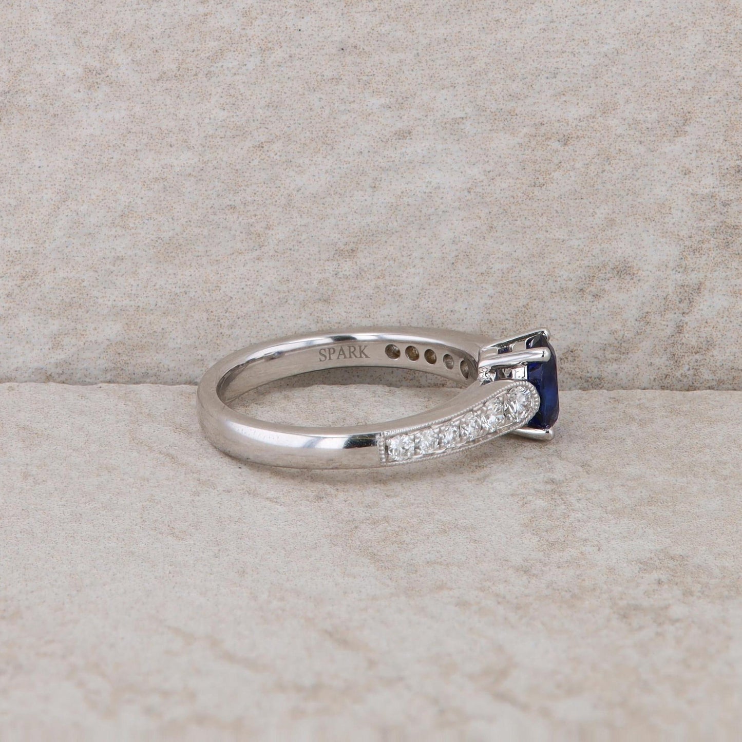 Spark 18k White Gold Sapphire and Diamond Ring