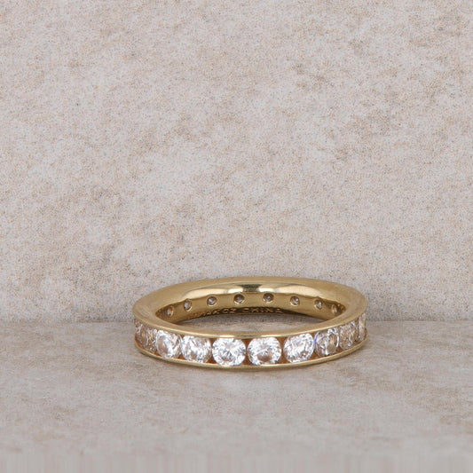 14k Yellow Gold Cubic Zirconia Eternity Band