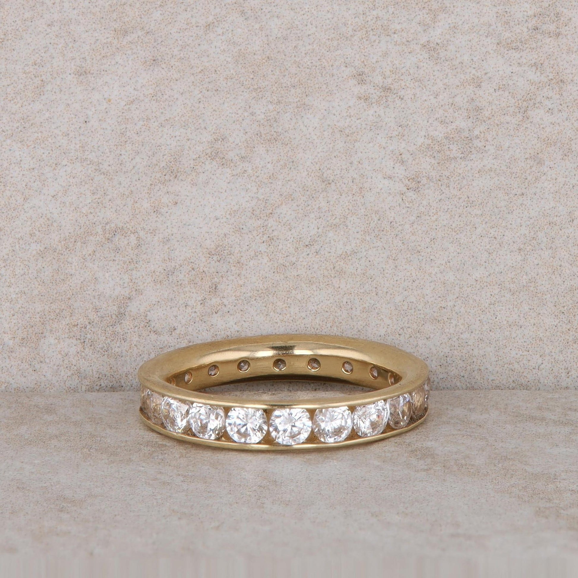 14k Yellow Gold Cubic Zirconia Eternity Band