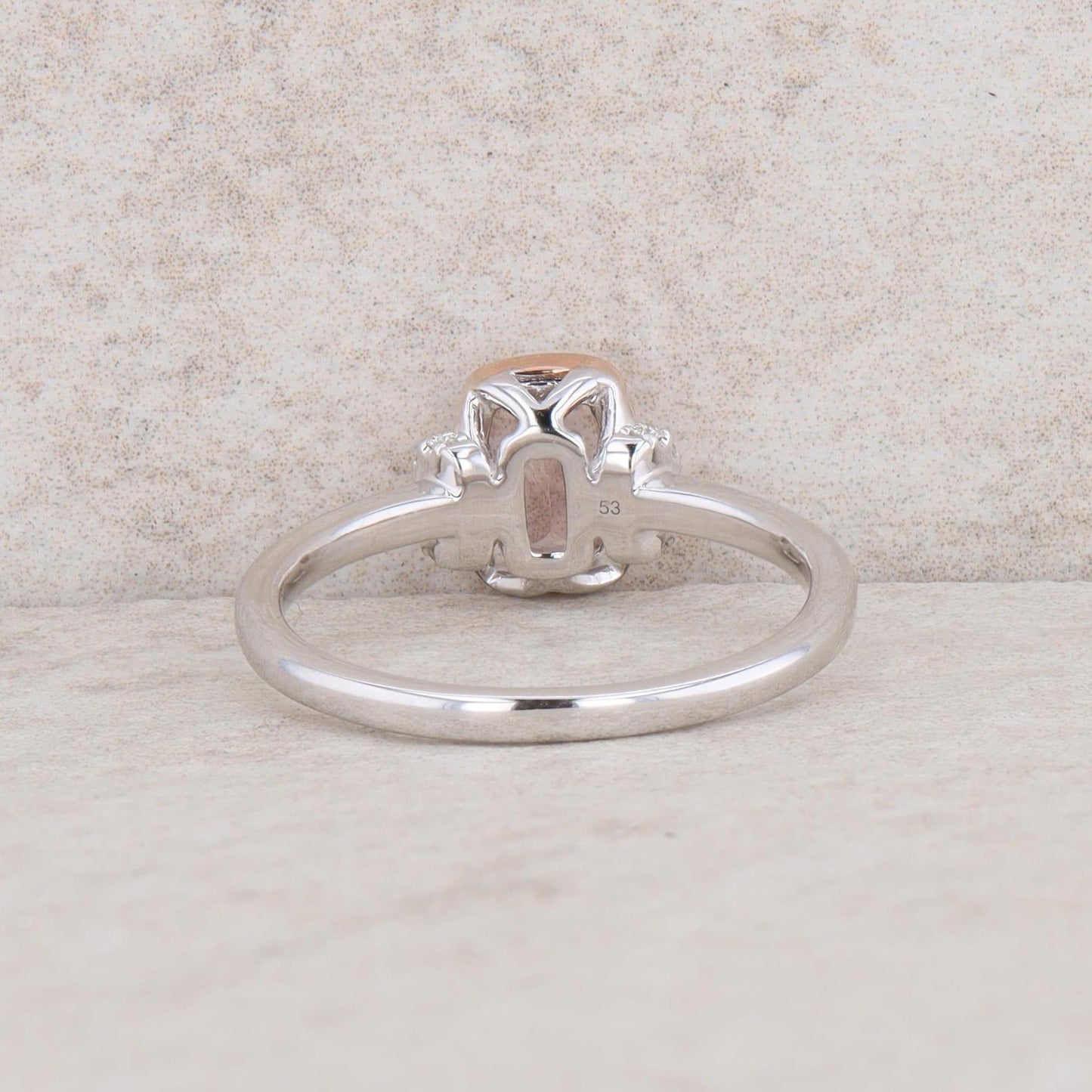 14k White and Rose Gold Morganite and Diamond Ring