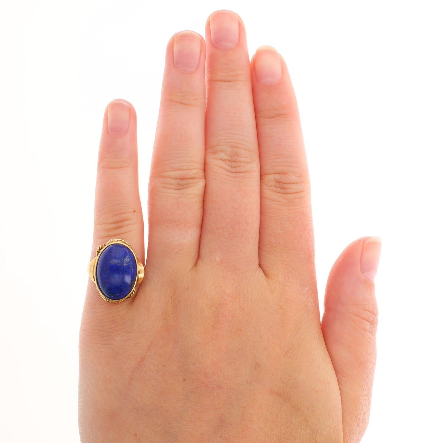 18k Yellow Gold Oval Lapis Ring