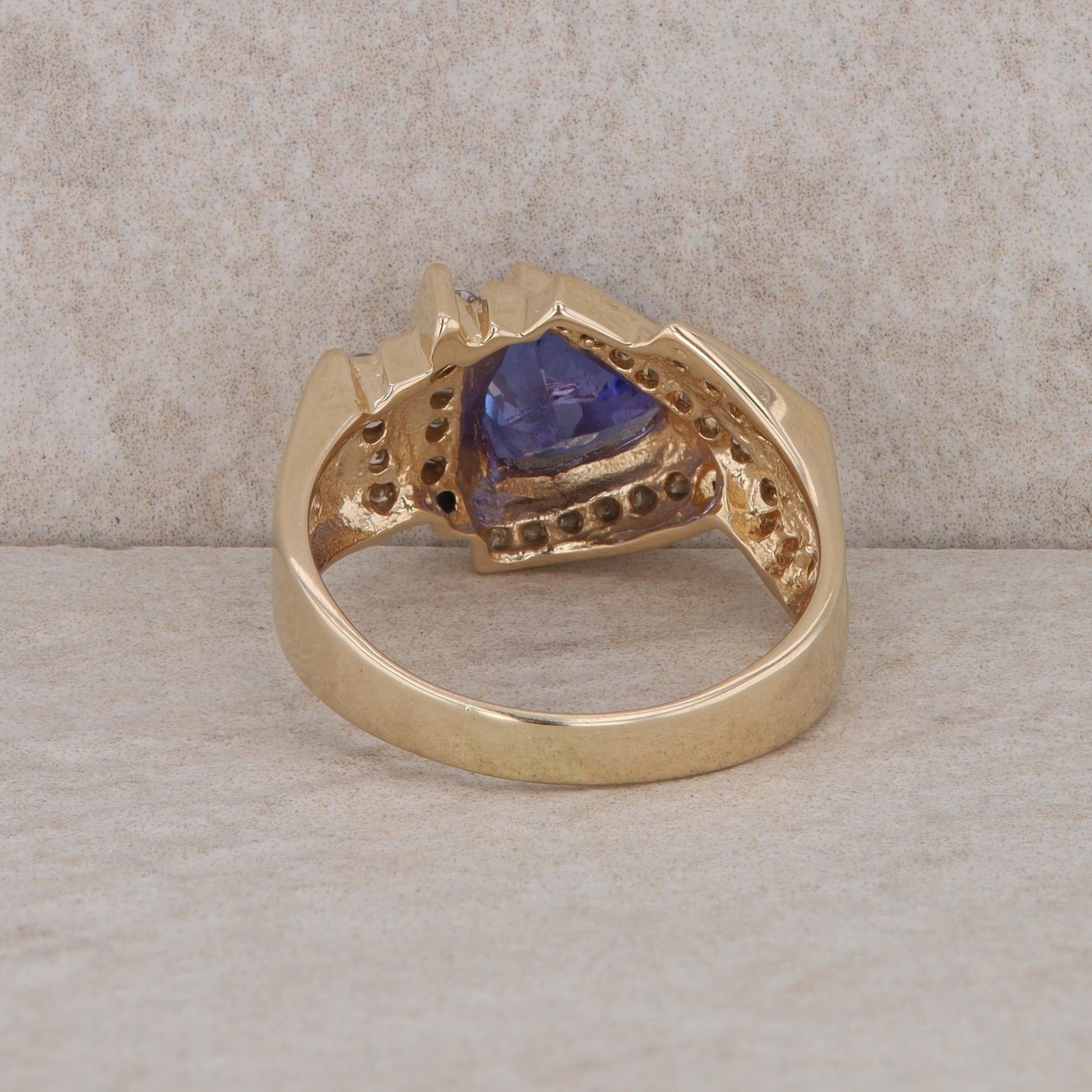 14k Yellow Gold Trillion Le Vian Tanzanite and Diamond Ring