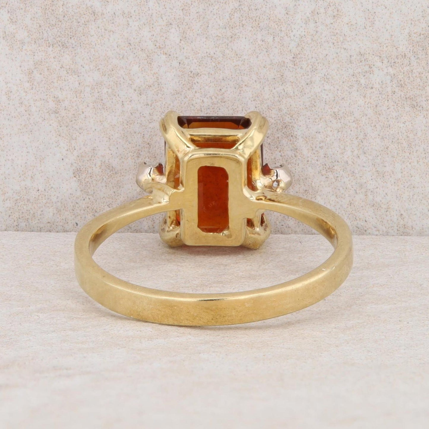 18k Yellow Gold Citrine and Diamond Ring