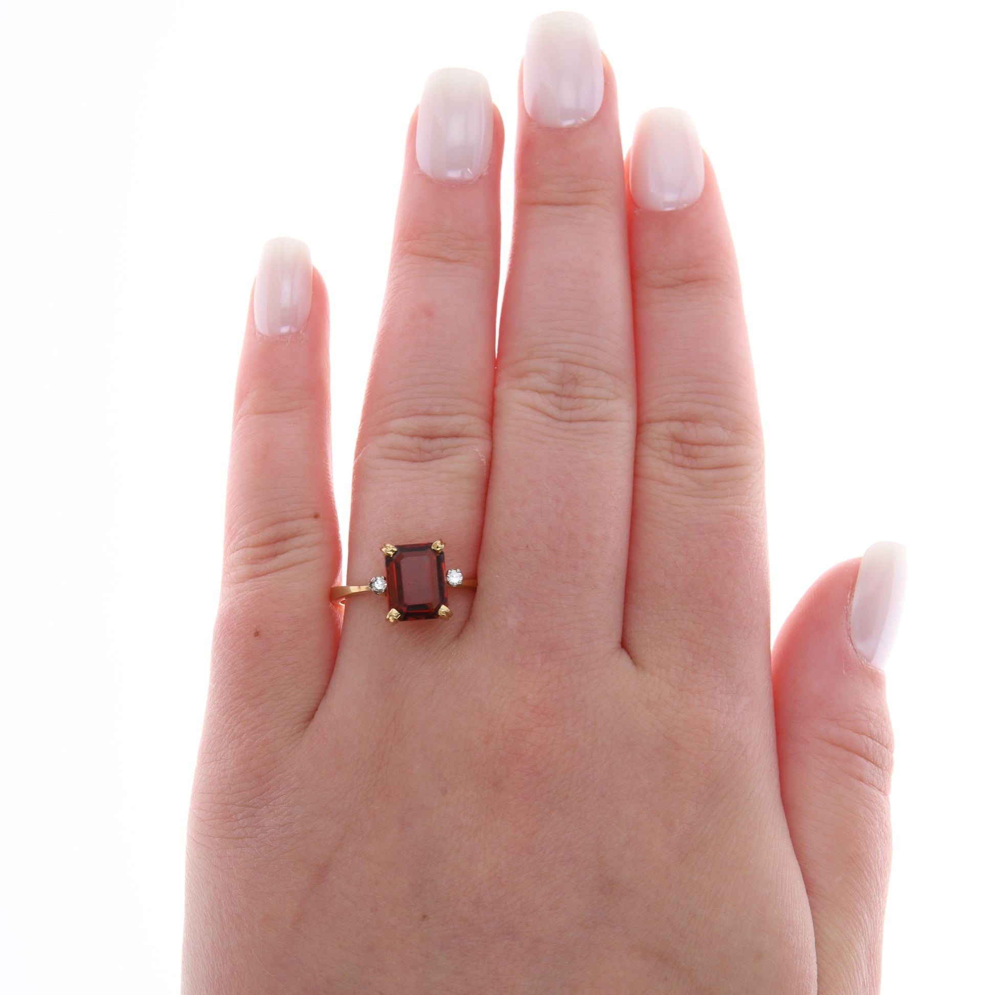 18k Yellow Gold Citrine and Diamond Ring