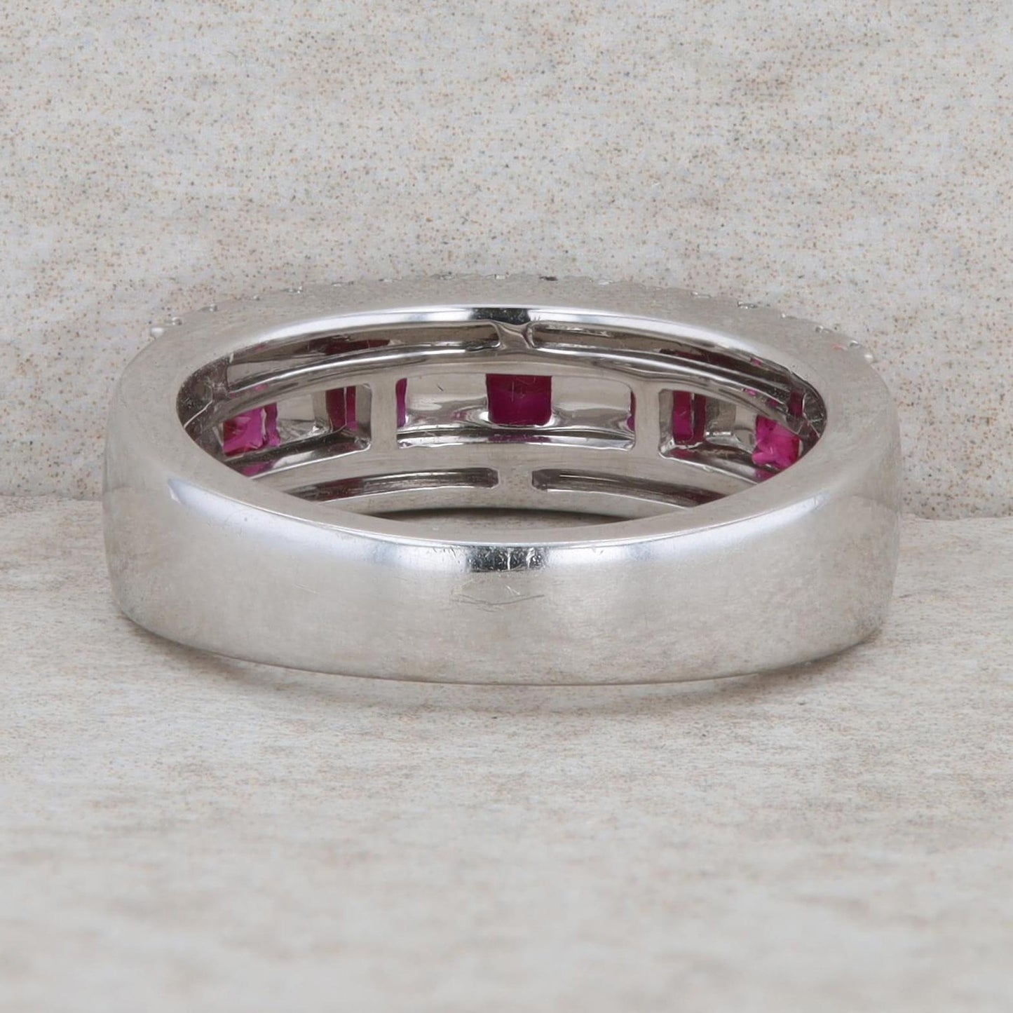 18k White Gold Ruby and Diamond Fashion Band