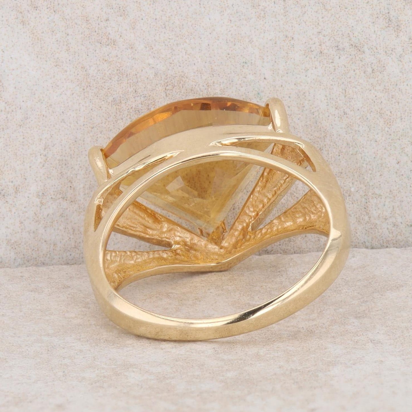 14k Yellow Gold Trillion Citrine Ring