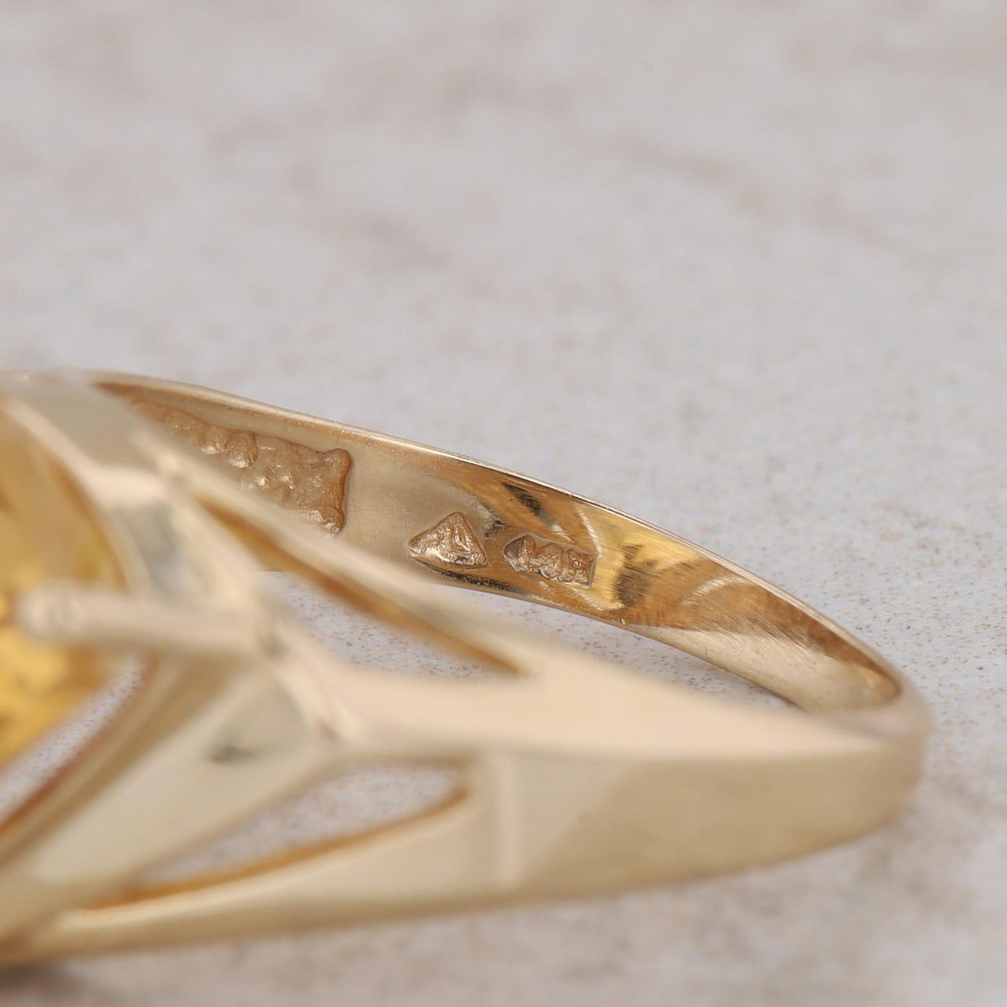 14k Yellow Gold Trillion Citrine Ring