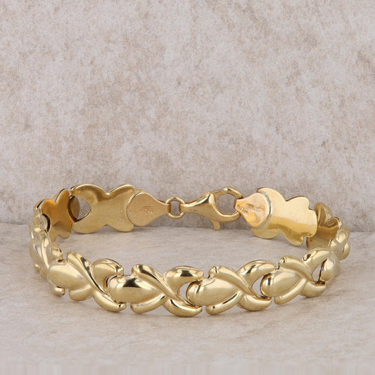 10k Yellow Gold Fashion Link Style Polished Bracelet 8.72g