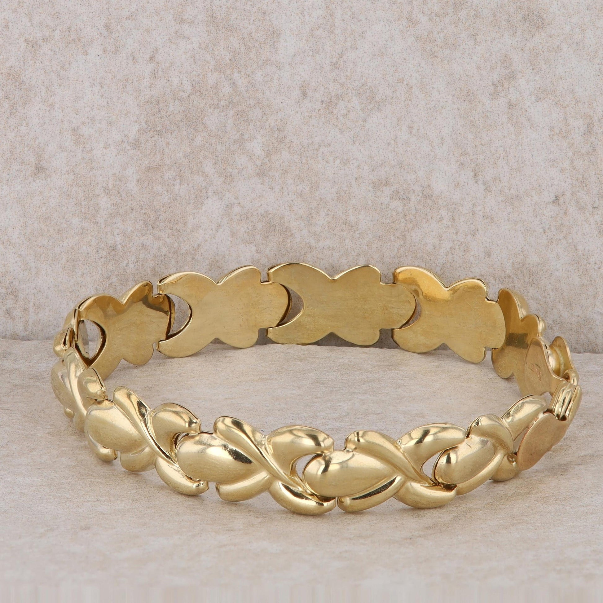 10k Yellow Gold Fashion Link Style Polished Bracelet 8.72g