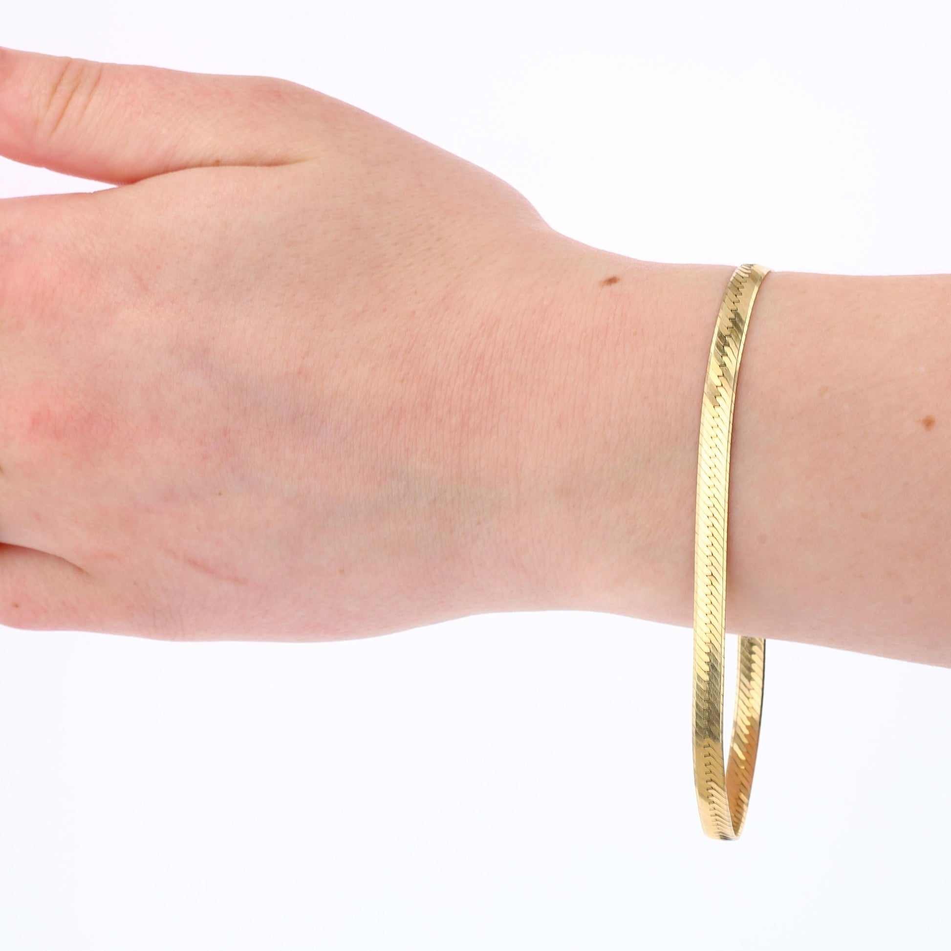 14k Yellow Gold Herringbone Bracelet 7.31g