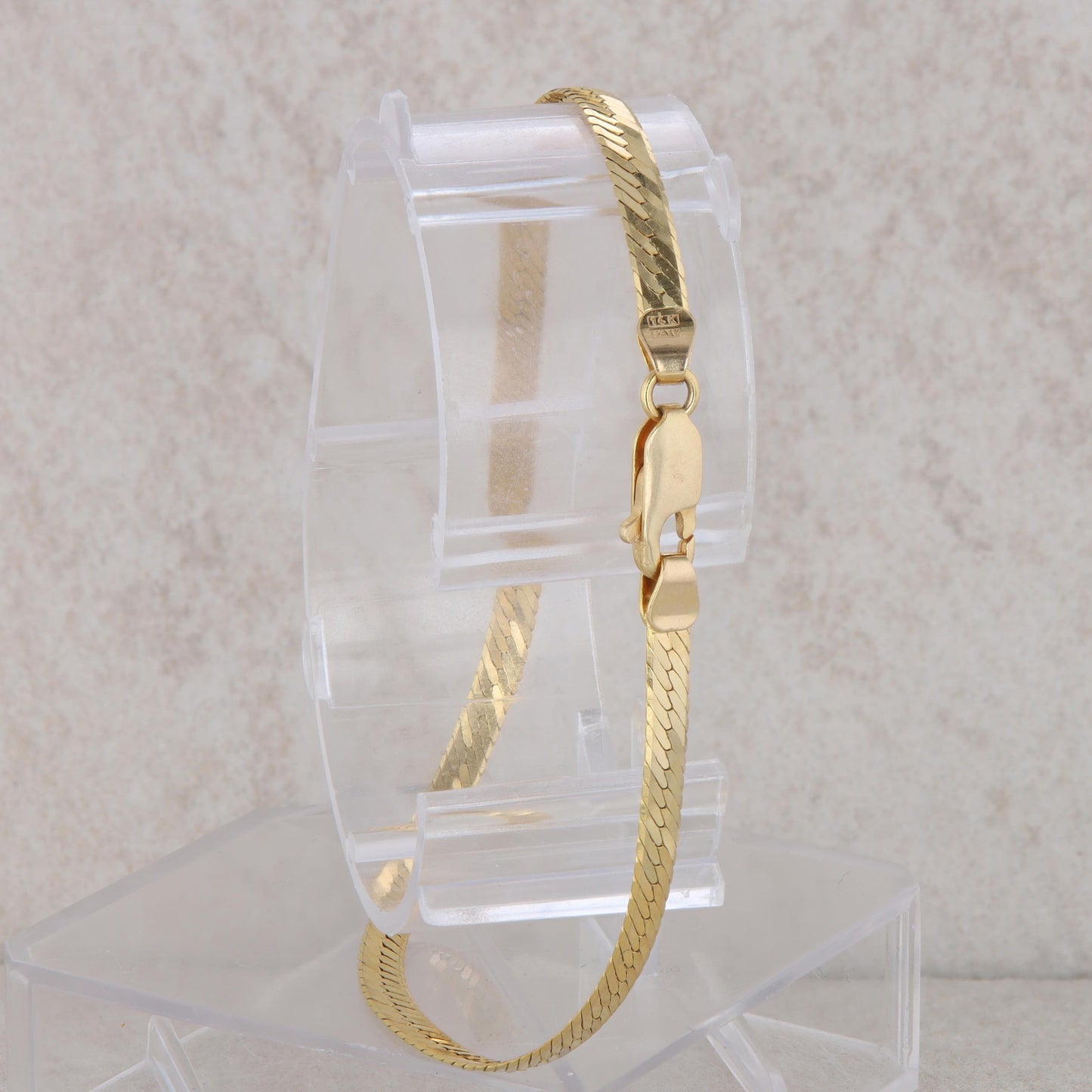 14k Yellow Gold Herringbone Bracelet 3.86g