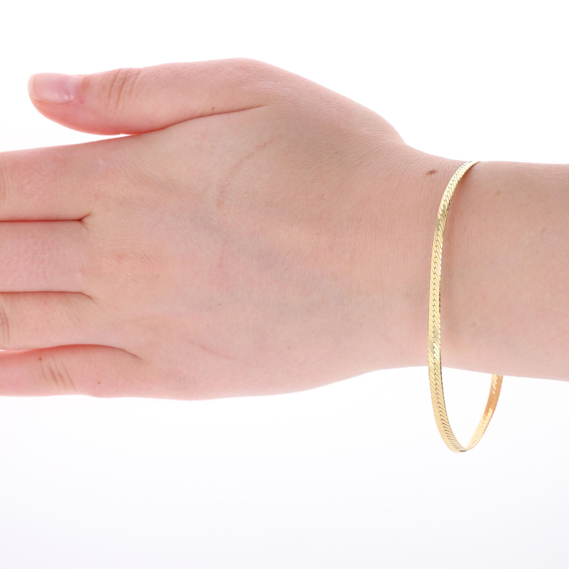 14k Yellow Gold Herringbone Bracelet 3.86g