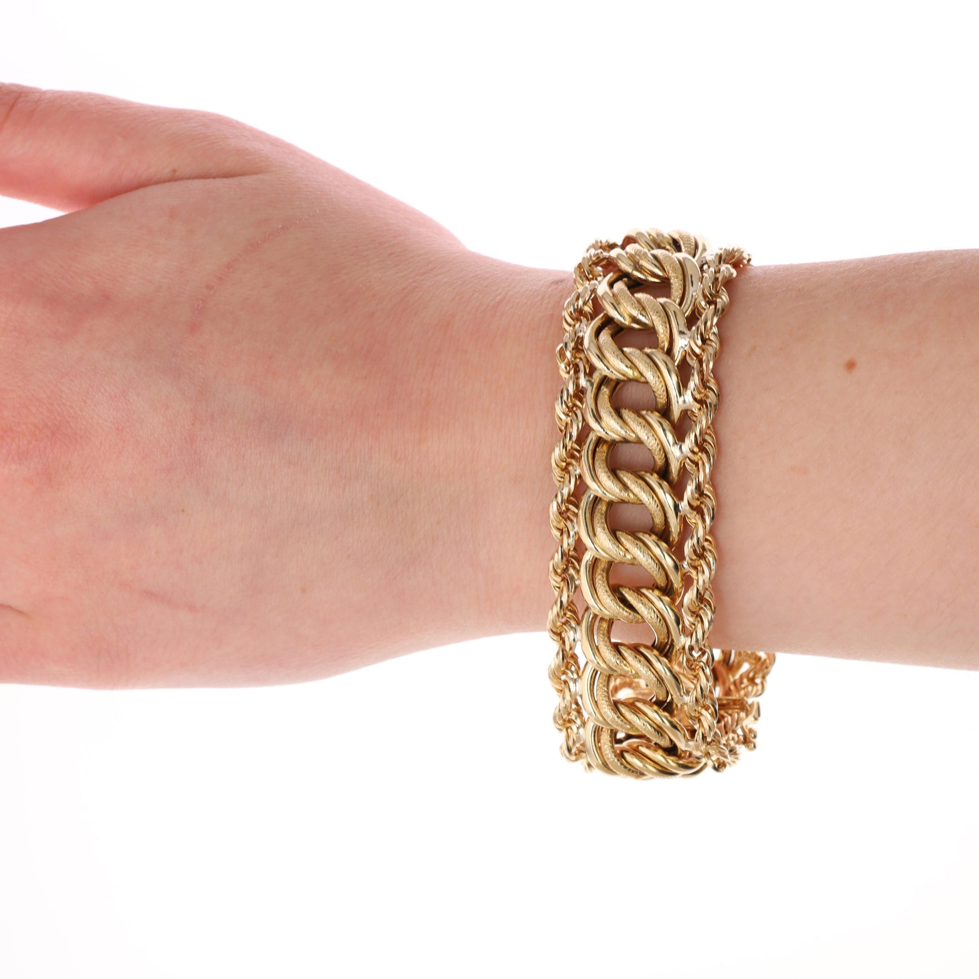 14k Yellow Gold Rope Link Fashion Bracelet 57.67g