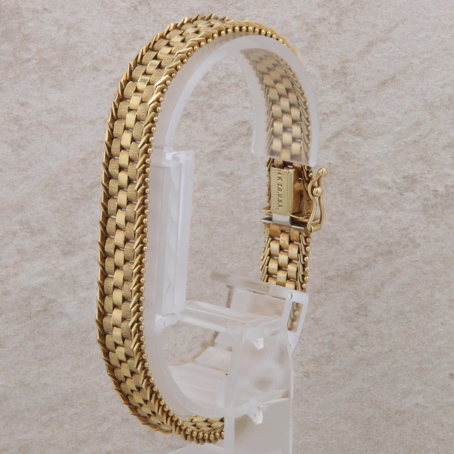 14k Link Fashion Beaded Style Bracelet 20.03g