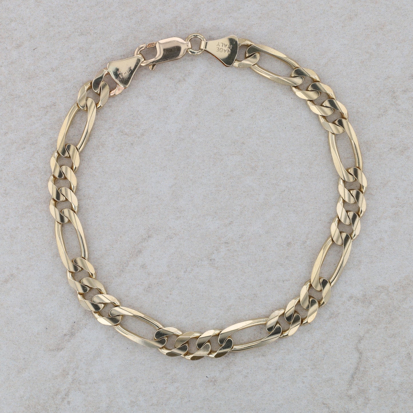 10k Yellow Gold Men's Figaro Bracelet 14.3g