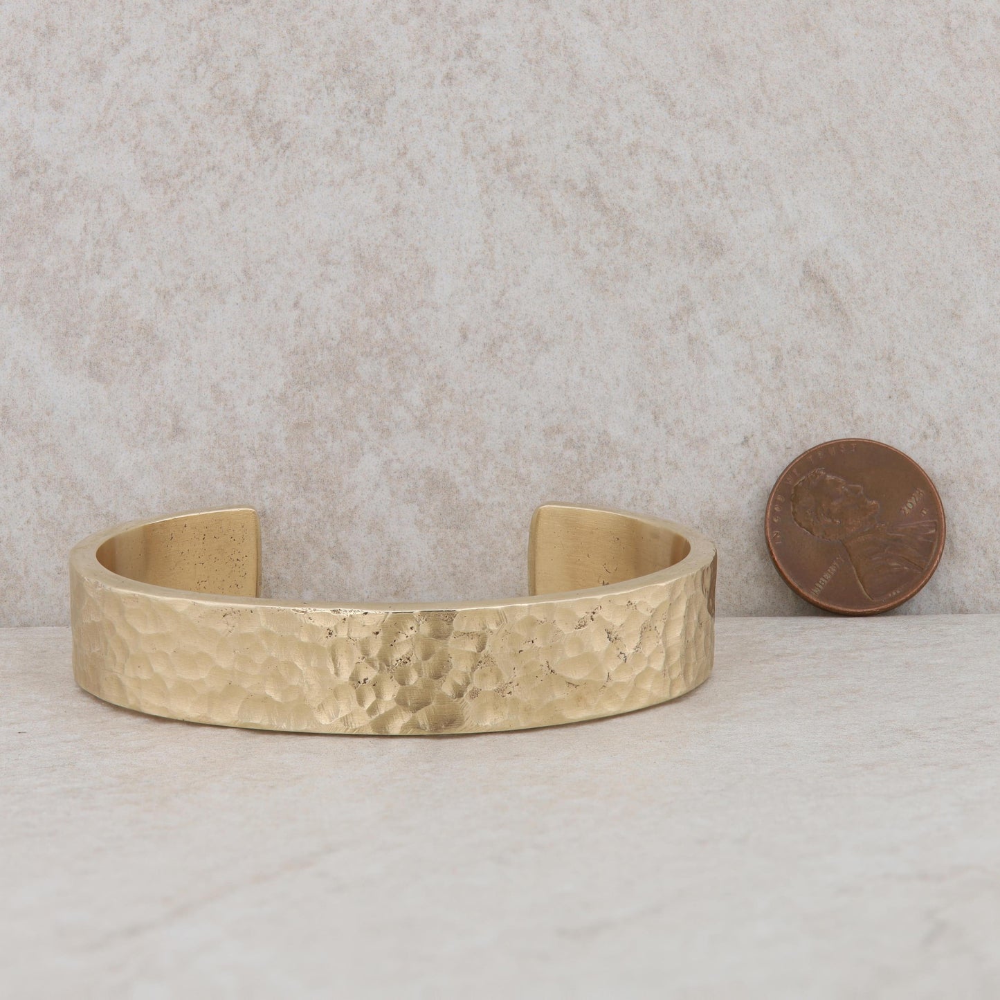 14k Yellow Gold Hammered Cuff 62.72g